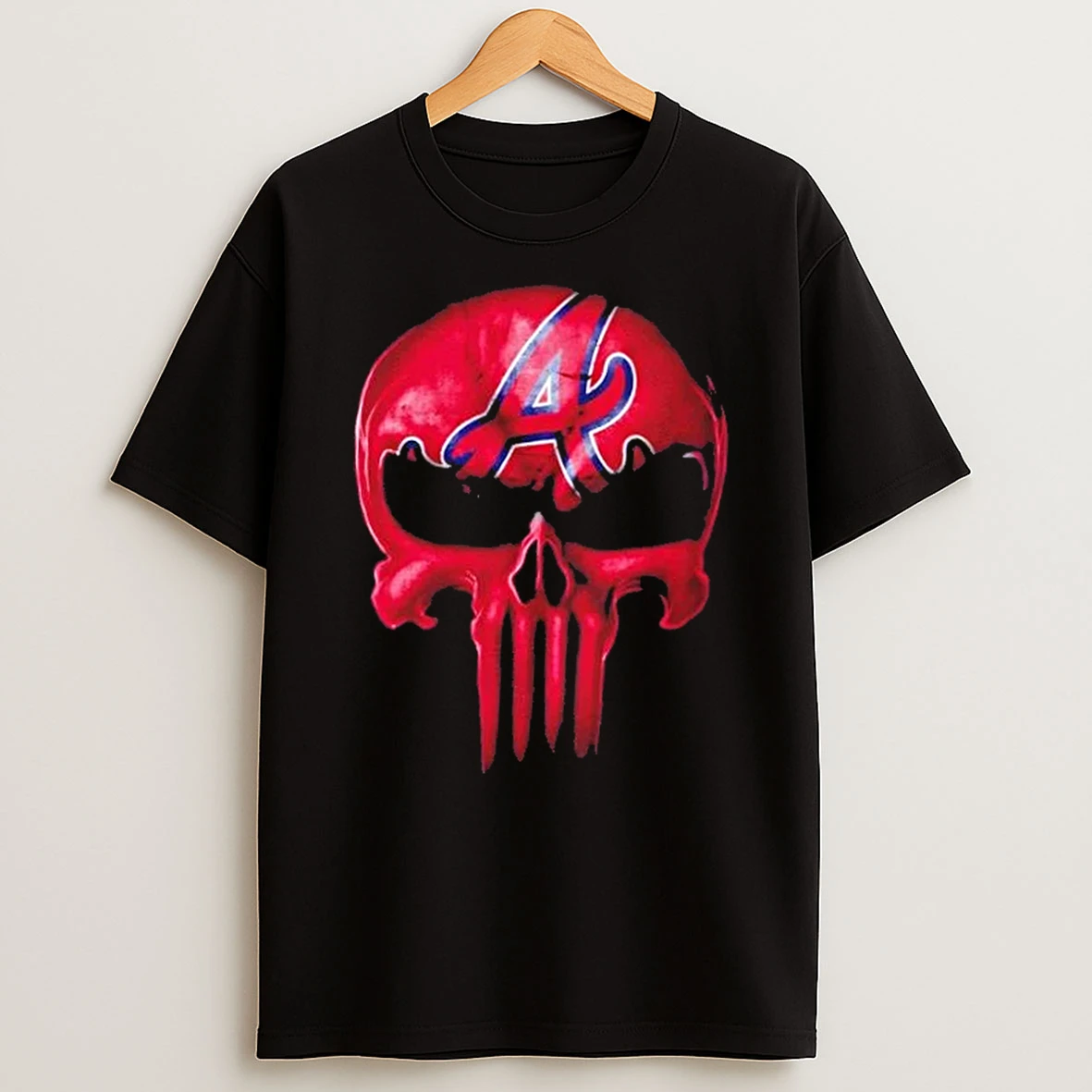 Punisher Skull X Atlanta Braves Baseball Logo T Shirt
