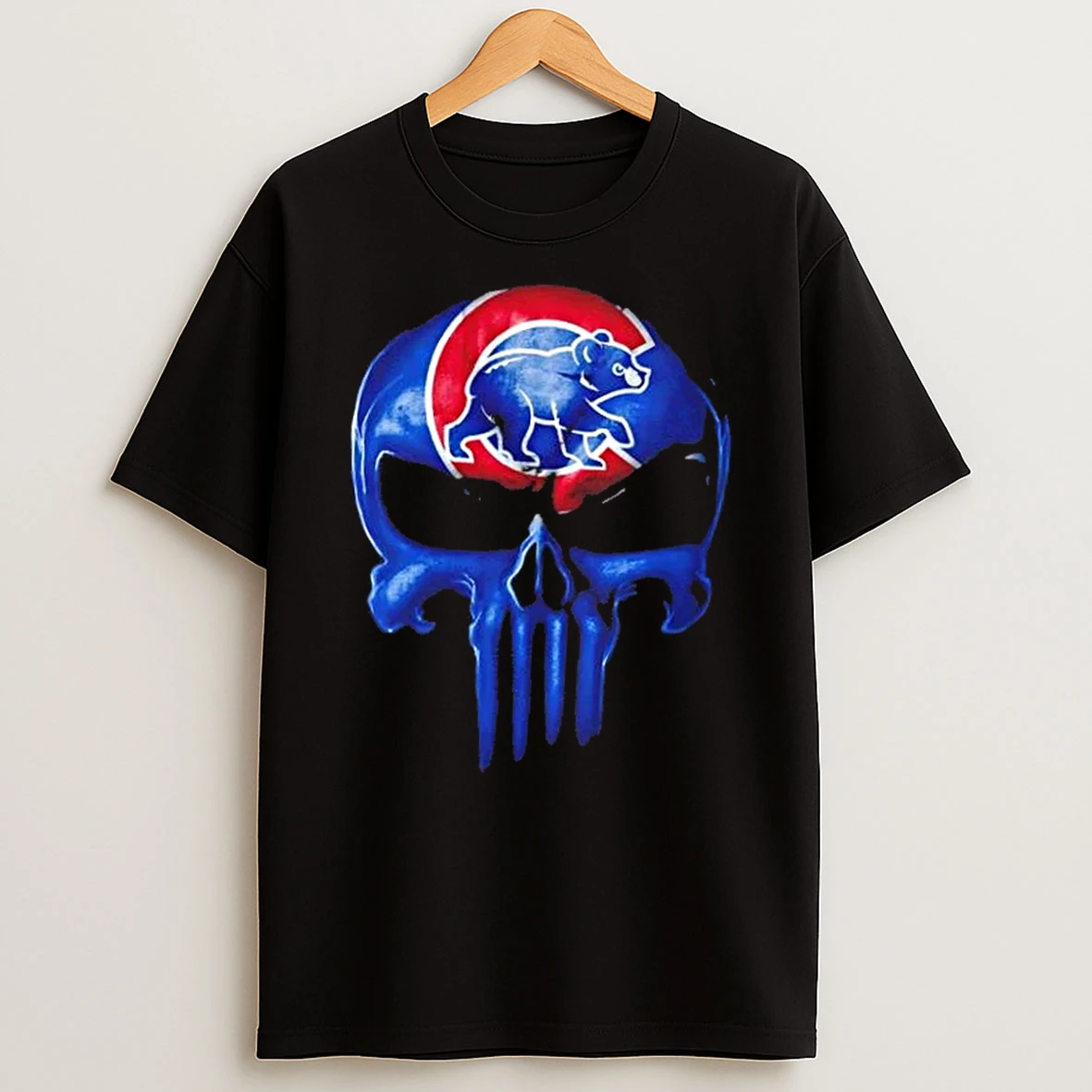 Punisher Skull X Chicago Cubs Baseball Logo T Shirt