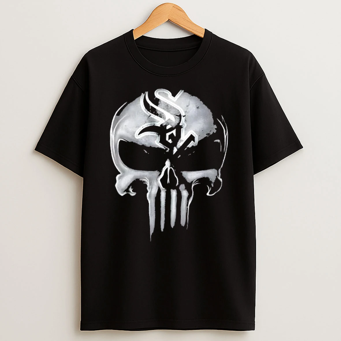 Punisher Skull X Chicago White Sox Baseball Logo T Shirt