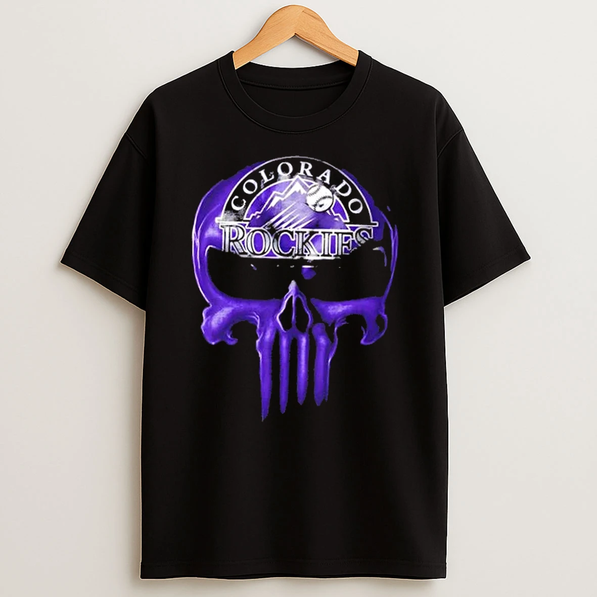 Punisher Skull X Colorado Rockies Baseball Logo T Shirt
