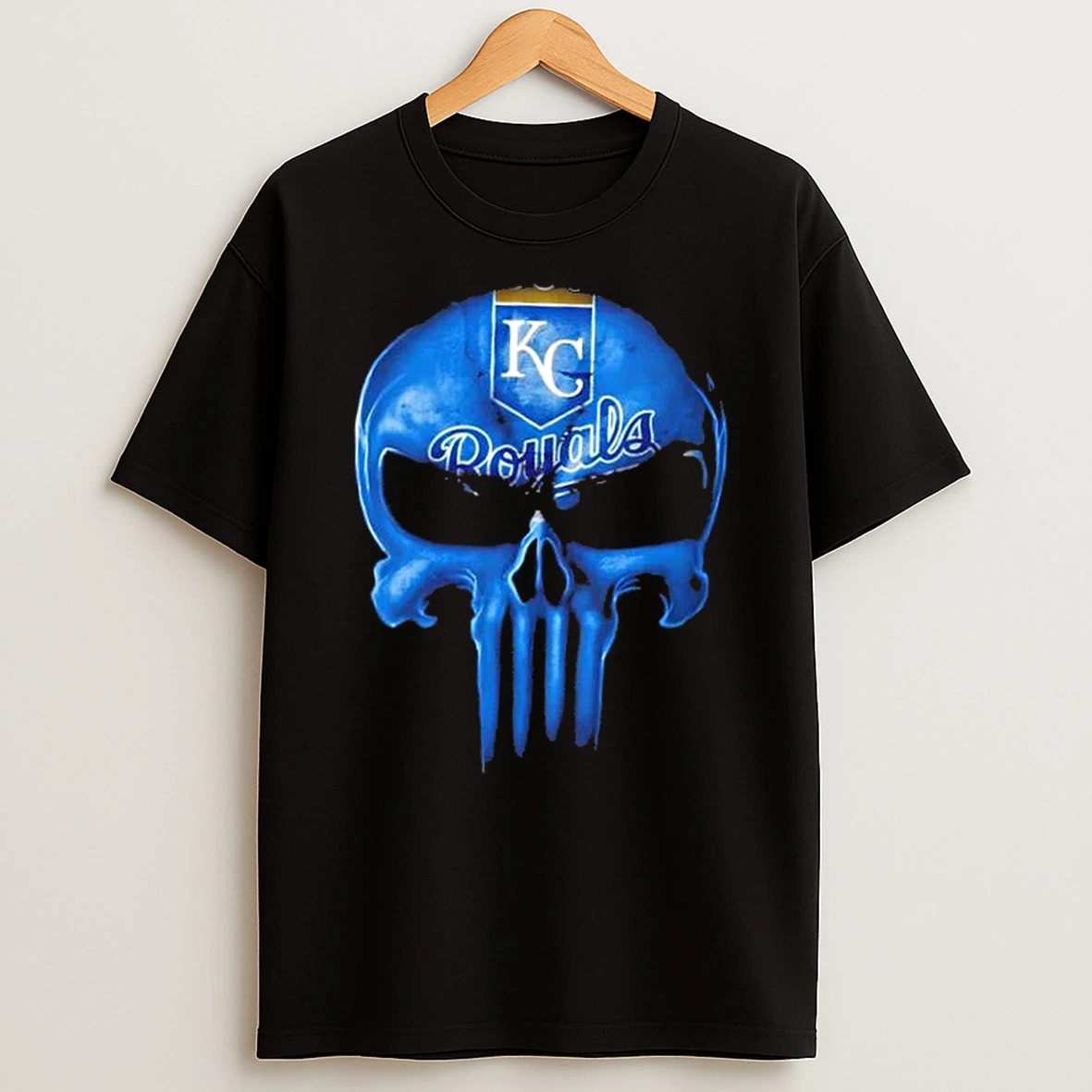 Punisher Skull X Kansas City Royals Baseball Logo T Shirt