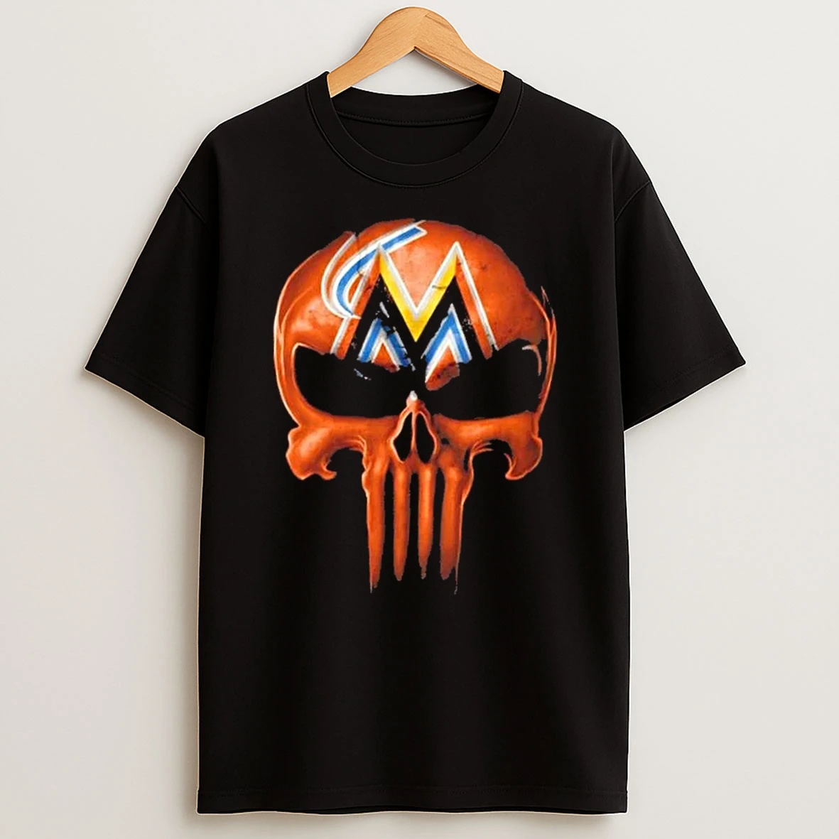 Punisher Skull X Miami Marlins Baseball Logo T Shirt