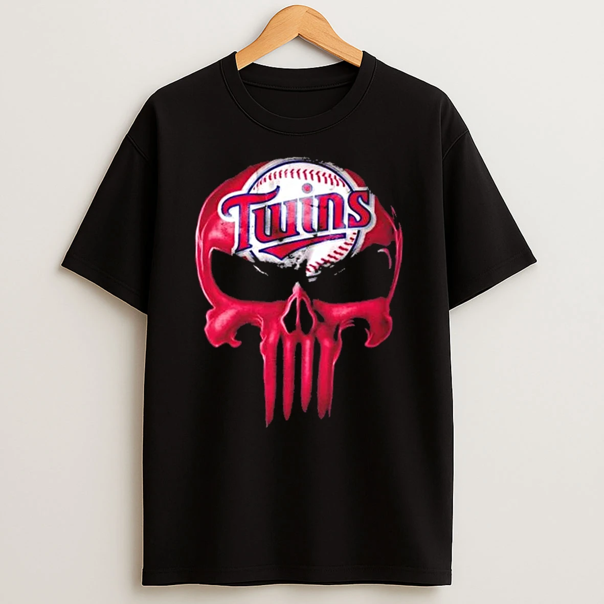Punisher Skull X Minnesota Twins Baseball Logo T Shirt