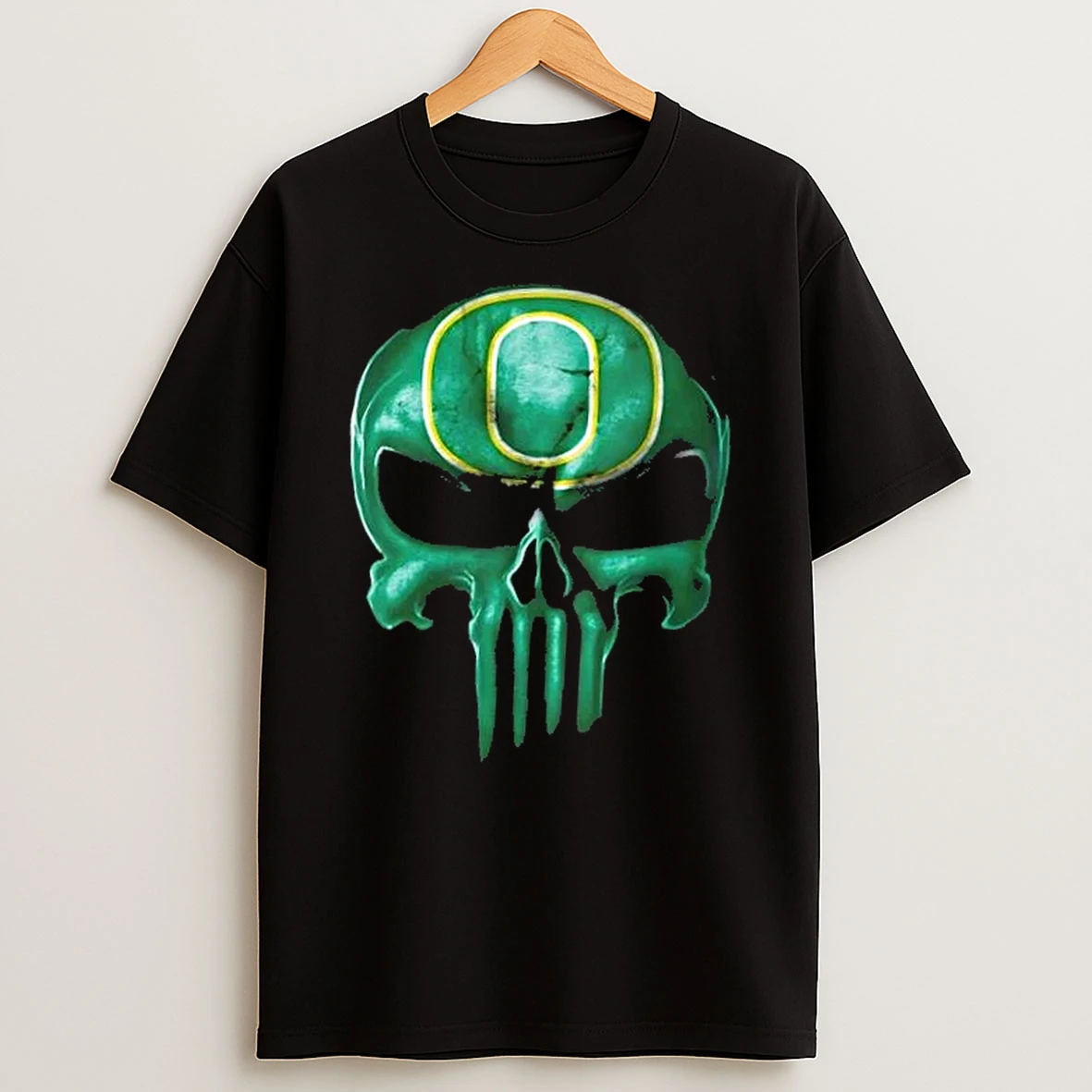 Punisher Skull X Oregon Ducks Football Logo T Shirt