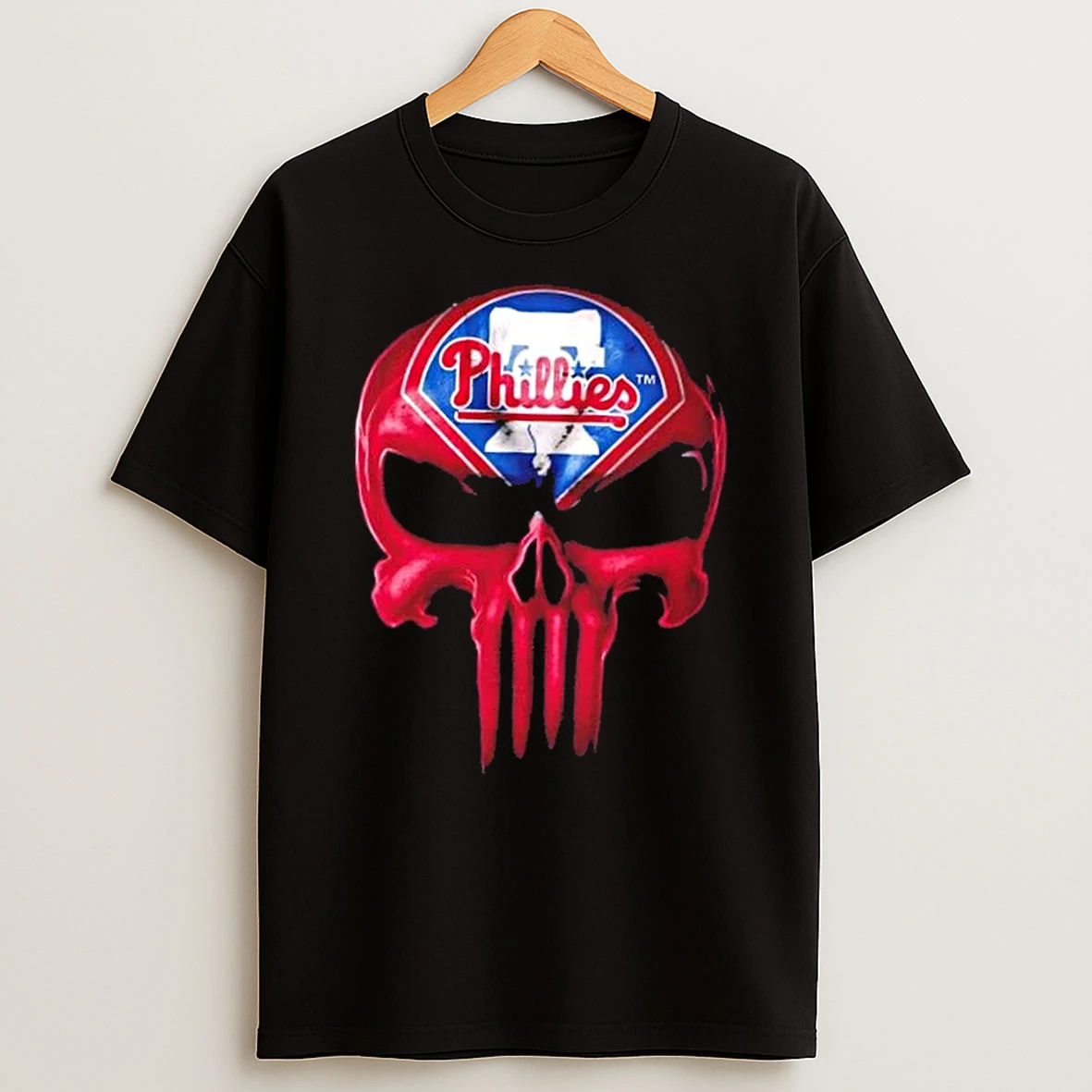 Punisher Skull X Philadelphia Phillies Baseball Logo T Shirt