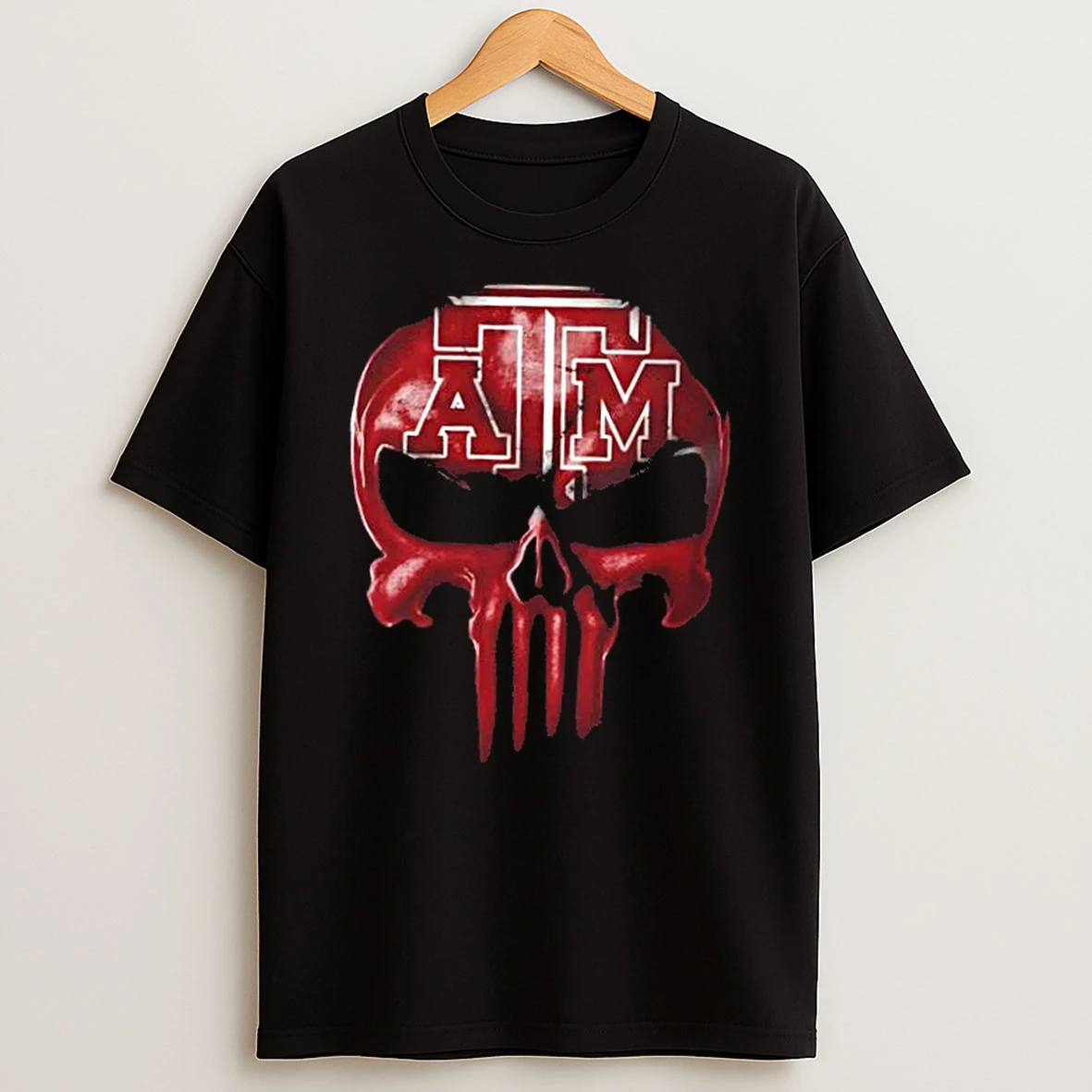 Punisher Skull X Texas Am Aggies Football Logo T Shirt