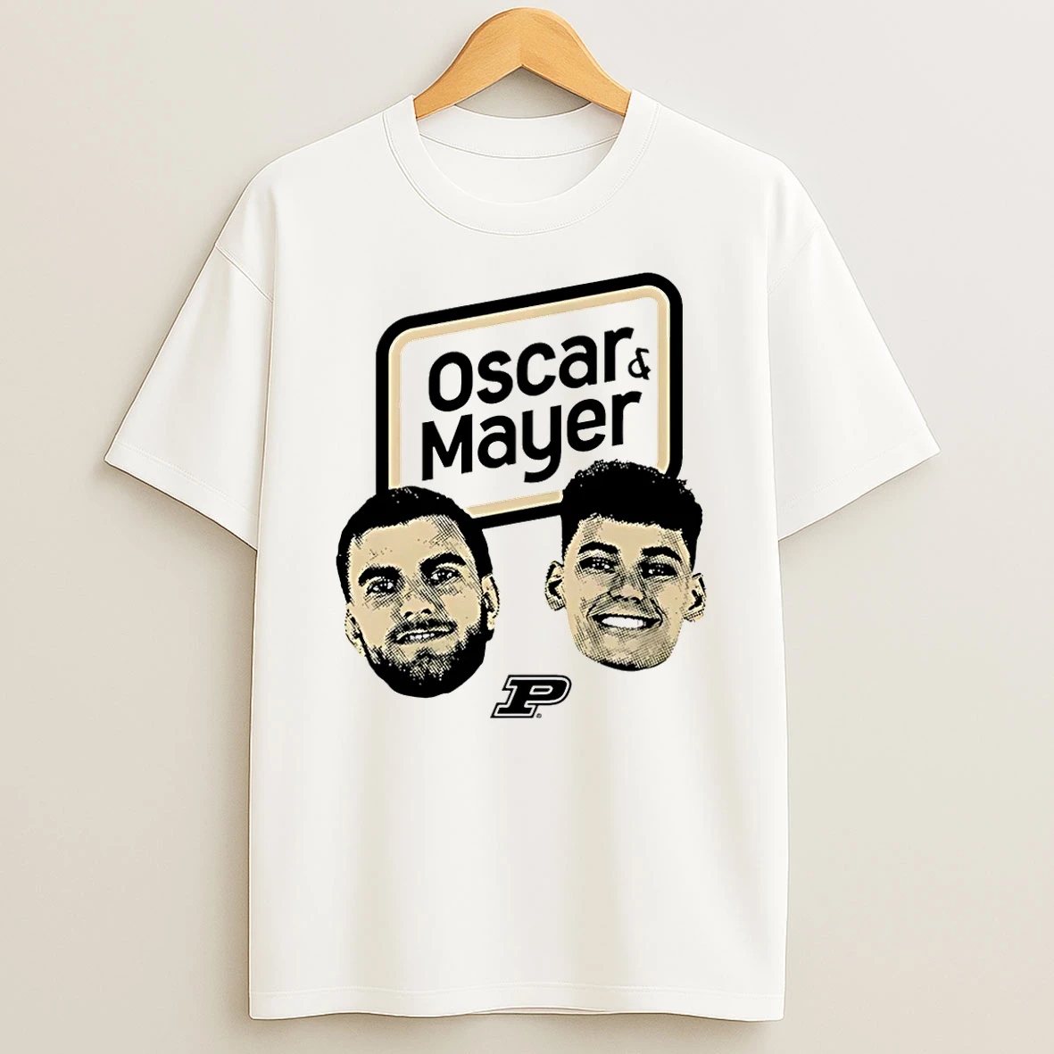 Purdue Boilermakers Oscar Cluff Omer Mayer Big Head T Shirt
