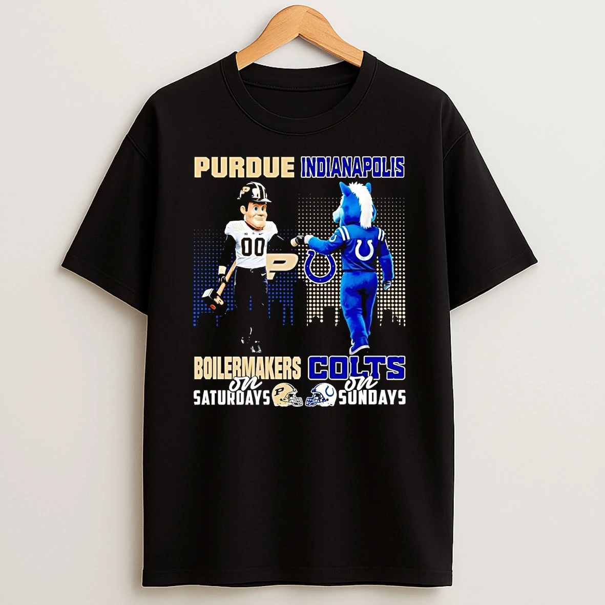 Purdue Boilermakers On Saturdays Indianapolis Colts On Sundays Mascot T Shirt