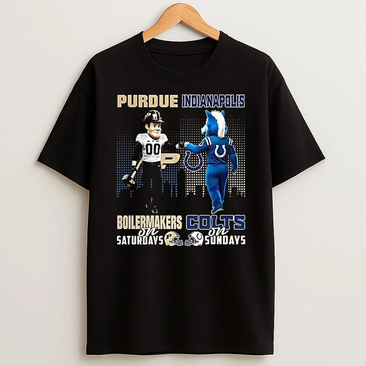 Purdue Boilermakers On Saturdays Vs Indianapolis Colts On Sundays Mascot T Shirt