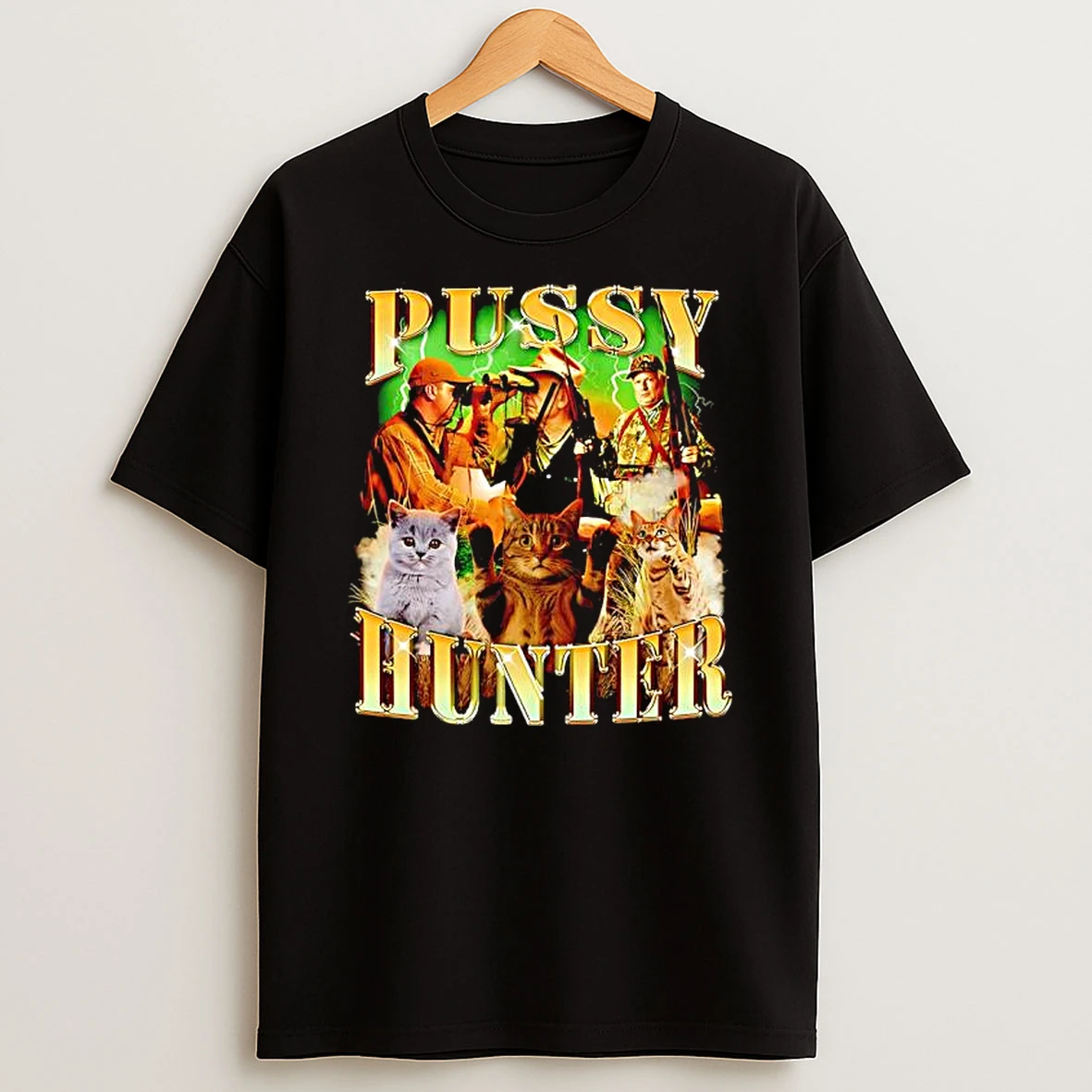 Pussy Hunter Cat Hunter Imagery Graphic T Shirt