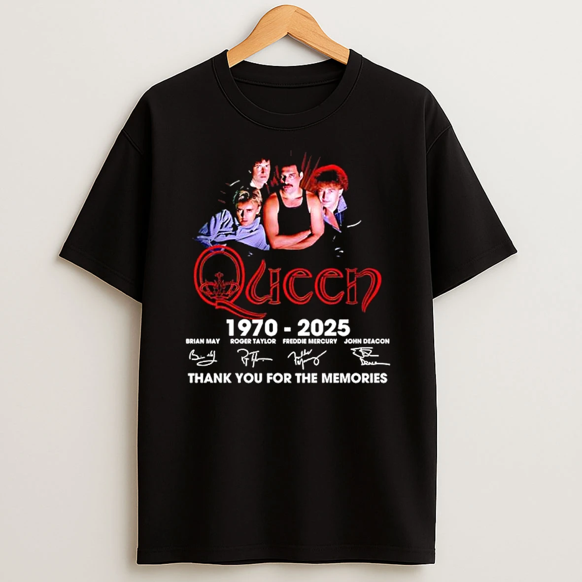 Queen 1970 2025 Signatures Thank You For The Memories T Shirt