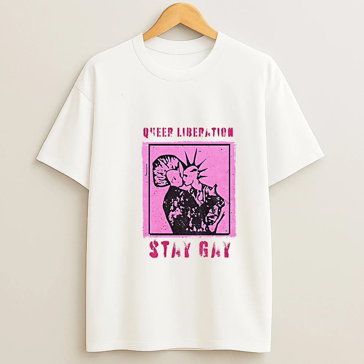 Queer Liberation Stay Gay Two Naked Cowboys T Shirt