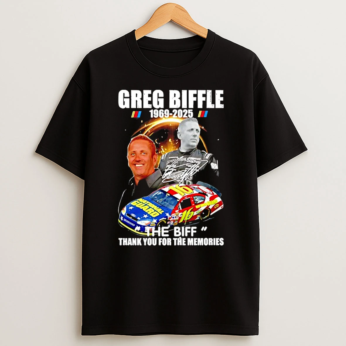 R I P Greg Biffle 1969 2025 Thank You For The Memories Signature T Shirt