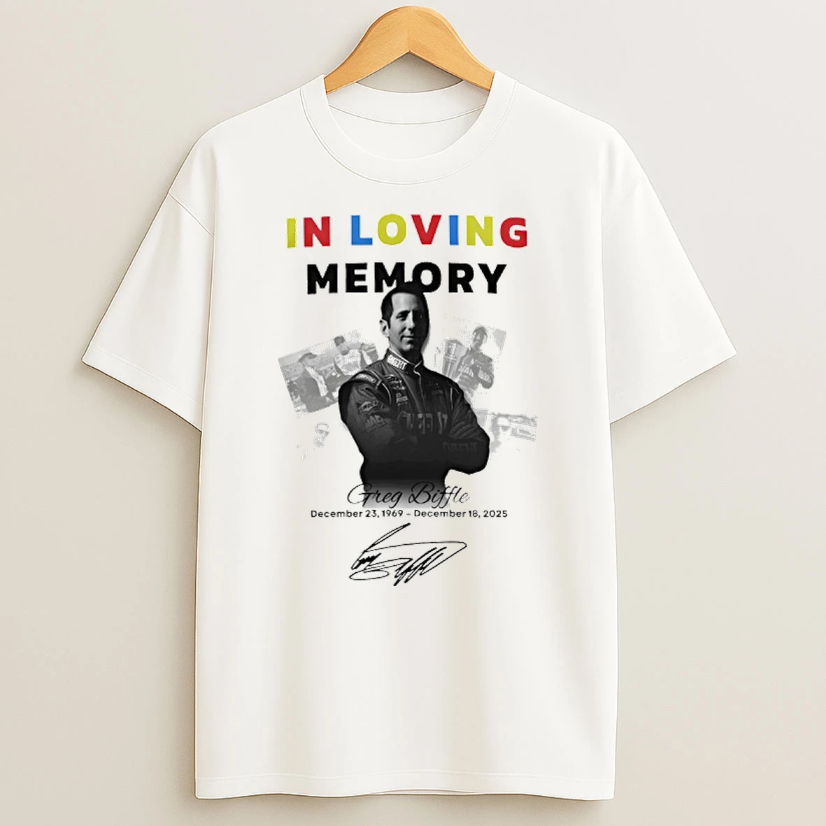 R I P Greg Biffle Thank You For The Memories Signature T Shirt