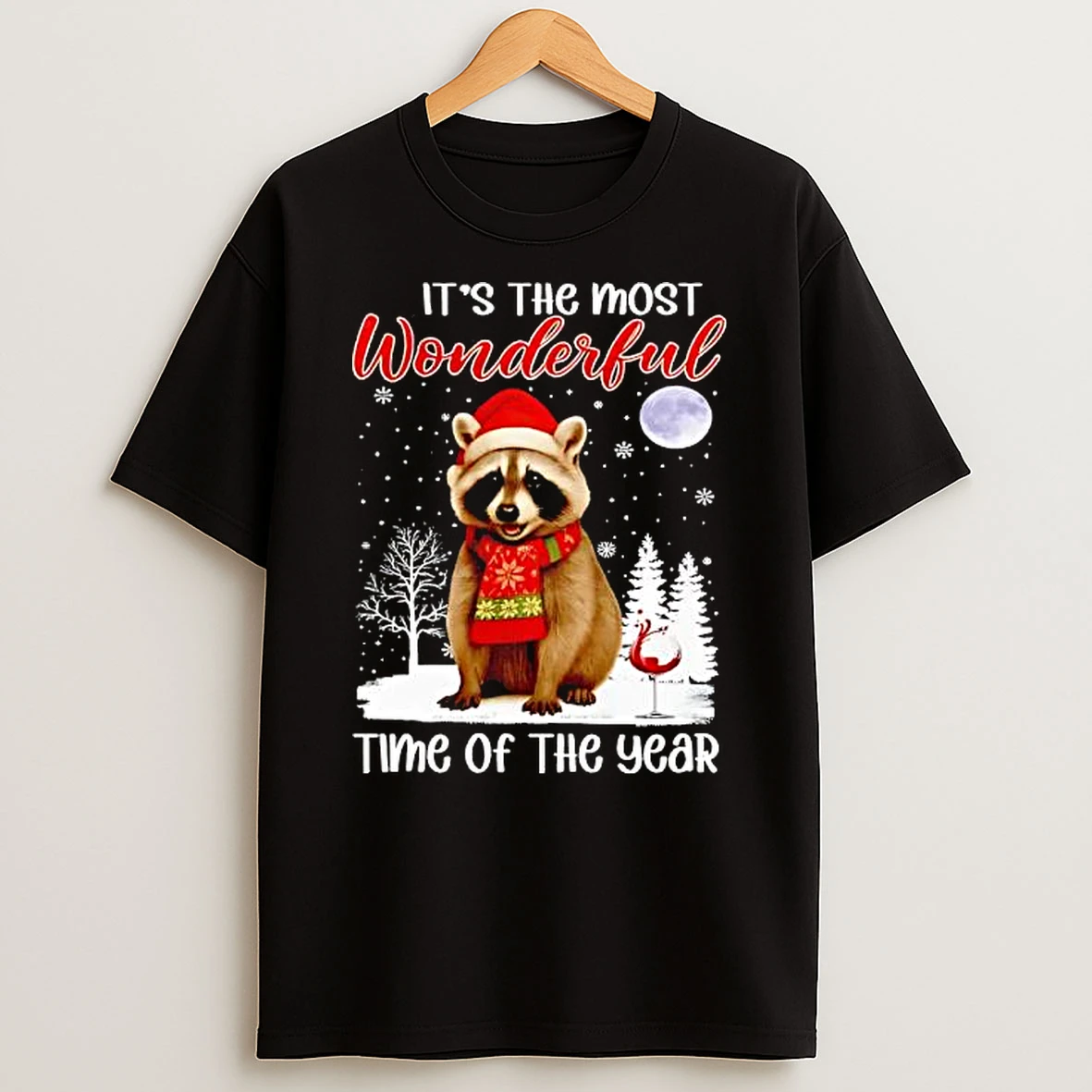 Raccoon Its Most Wonderful Time T Shirt