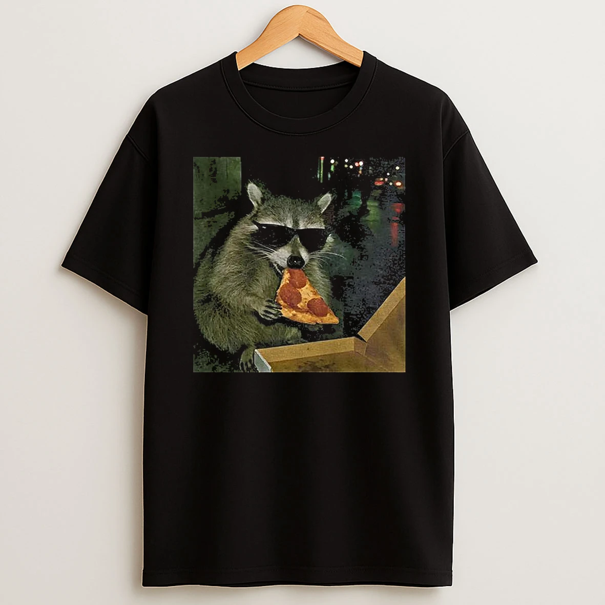 Raccoon Eating Pizza Funny Meme T Shirt