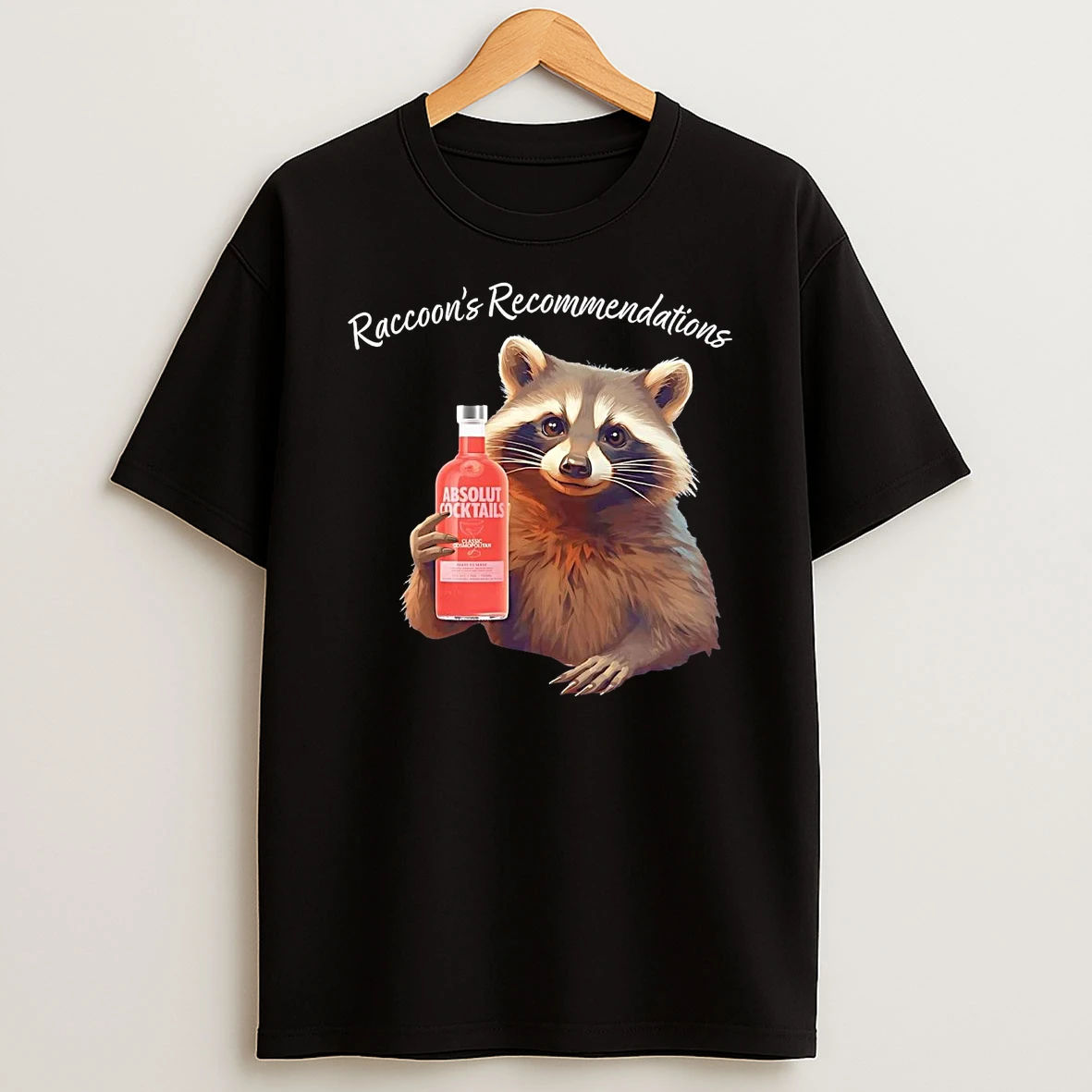 Raccoon Recommendations Absolut Cocktails T Shirt