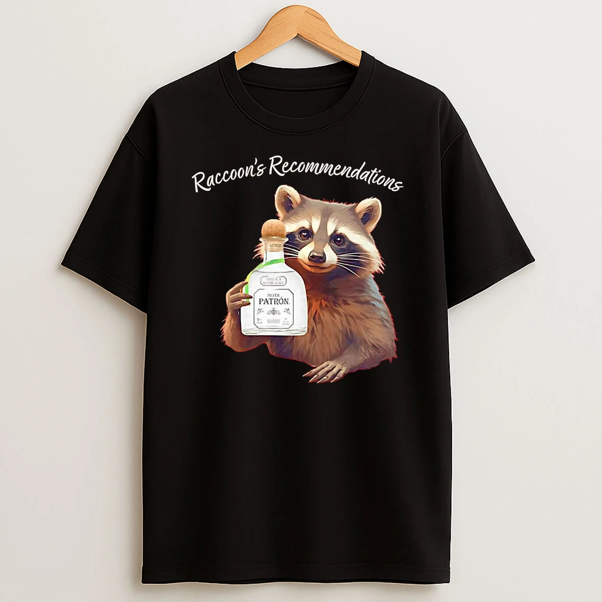 Raccoon Recommendations Silver Patron T Shirt