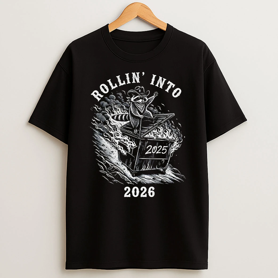 Raccoon Rollin Into 2025 2026 T Shirt