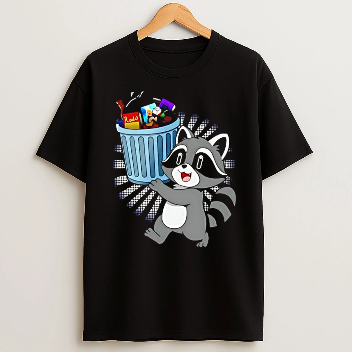 Raccoon With Trash Graphic T Shirt