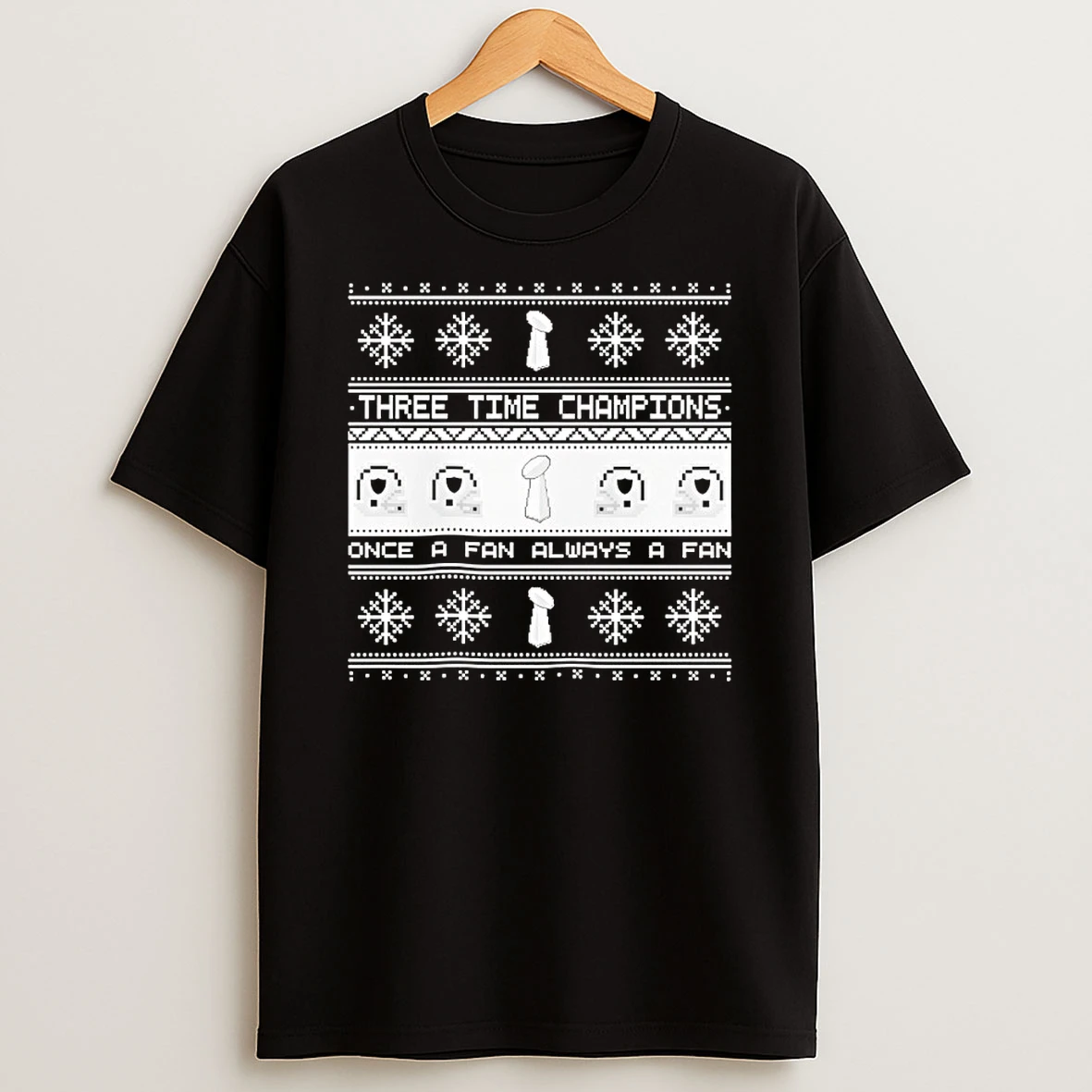 Raiders Three Time Champions Once A Fan Always A Fan Ugly Christmas T Shirt