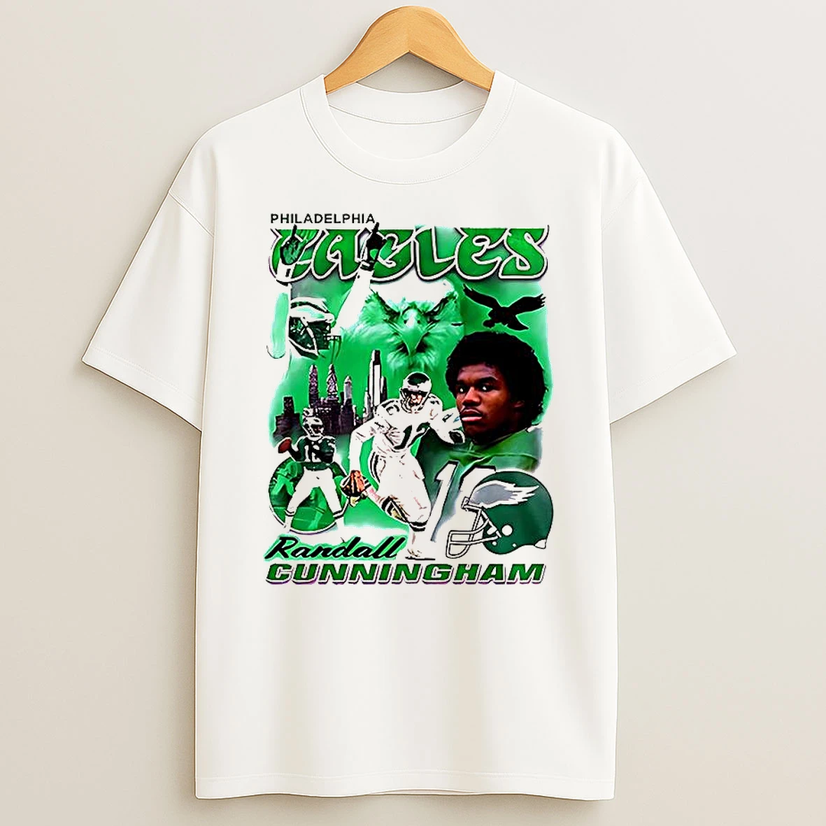 Randall Cunningham Philadelphia Eagles Football Number 12 Player Collage T Shirt