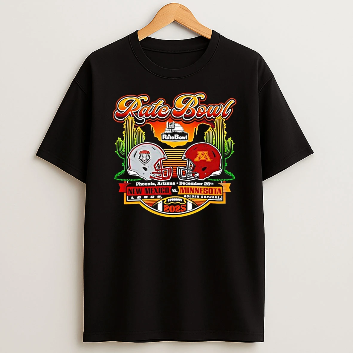 Rate Bowl 2025 New Mexico Lobos Vs Minnesota Golden Gophers Horizon Matchup T Shirt