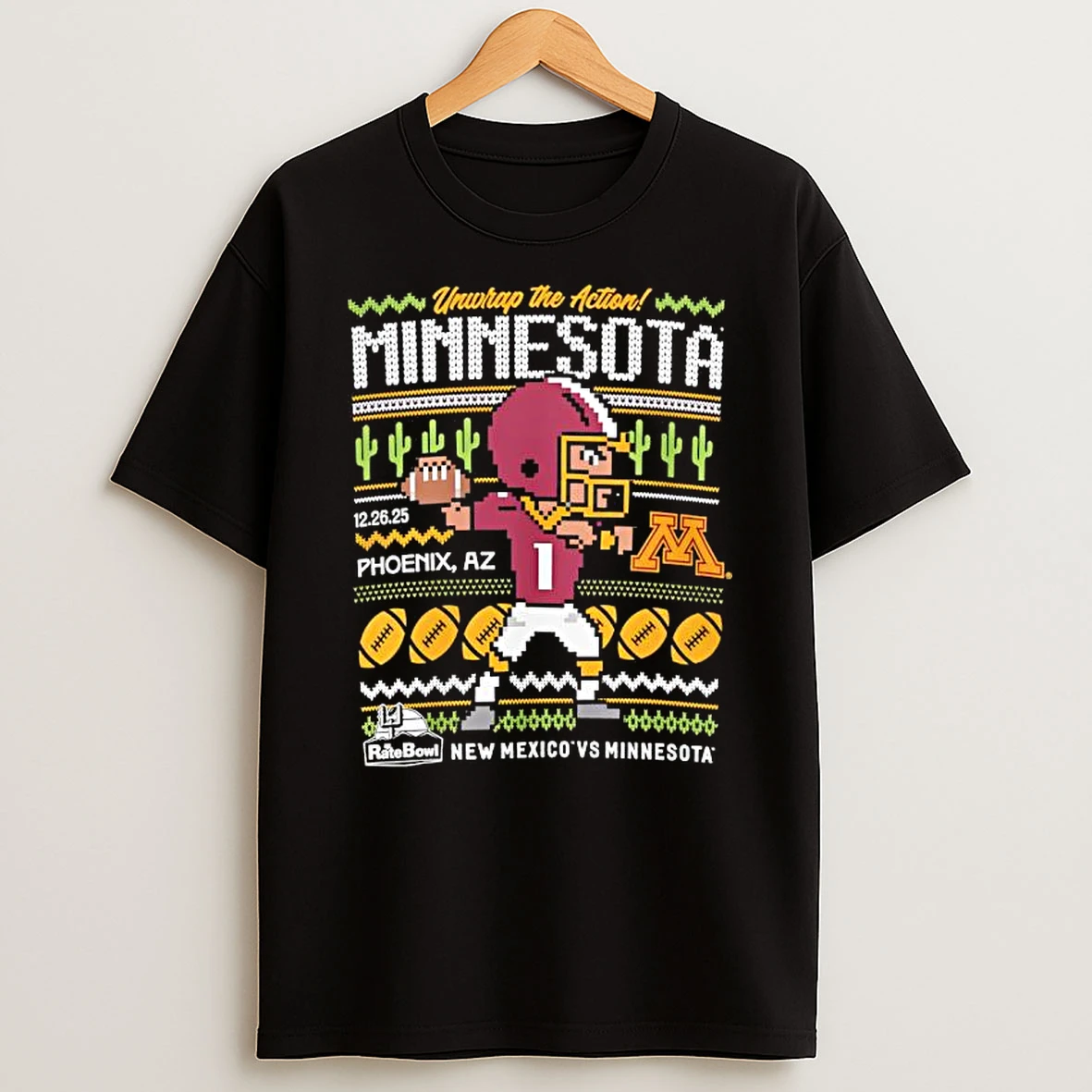 Rate Bowl 2025 New Mexico Vs University Of Minnesota Golden T Shirt