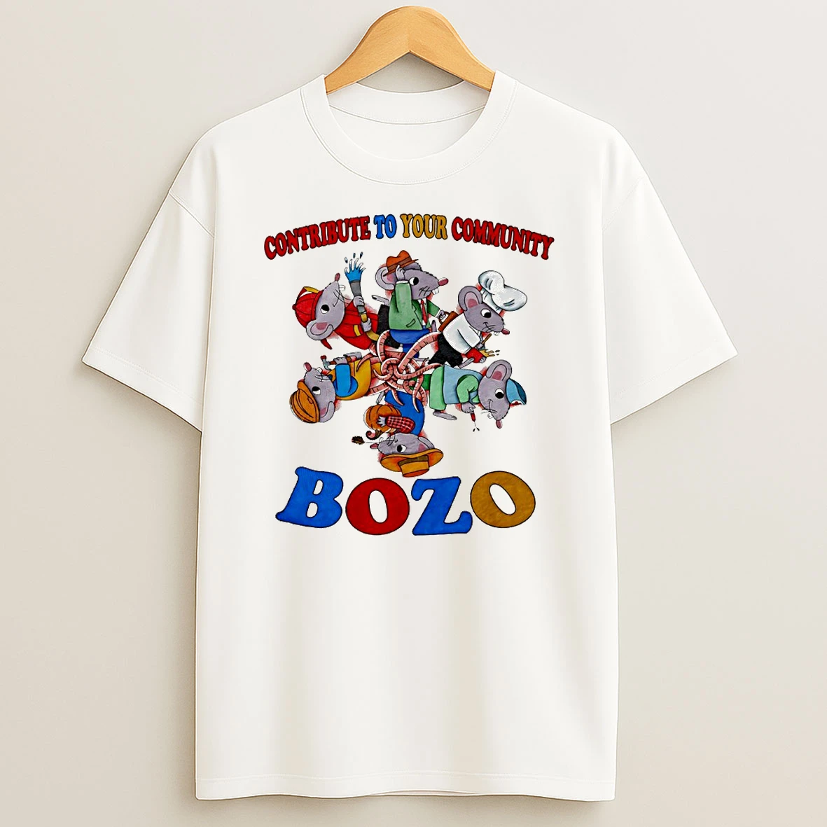 Rats Contribute To Your Community Me Bozo Circle T Shirt