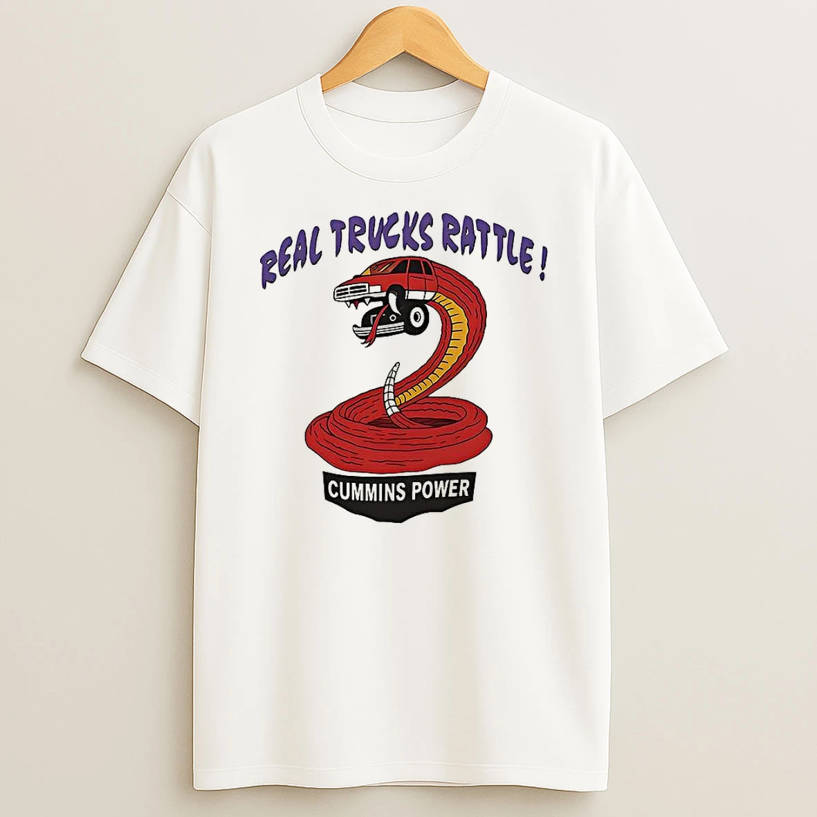 Real Trucks Rattle Cummins Power Rattlesnake Truck T Shirt