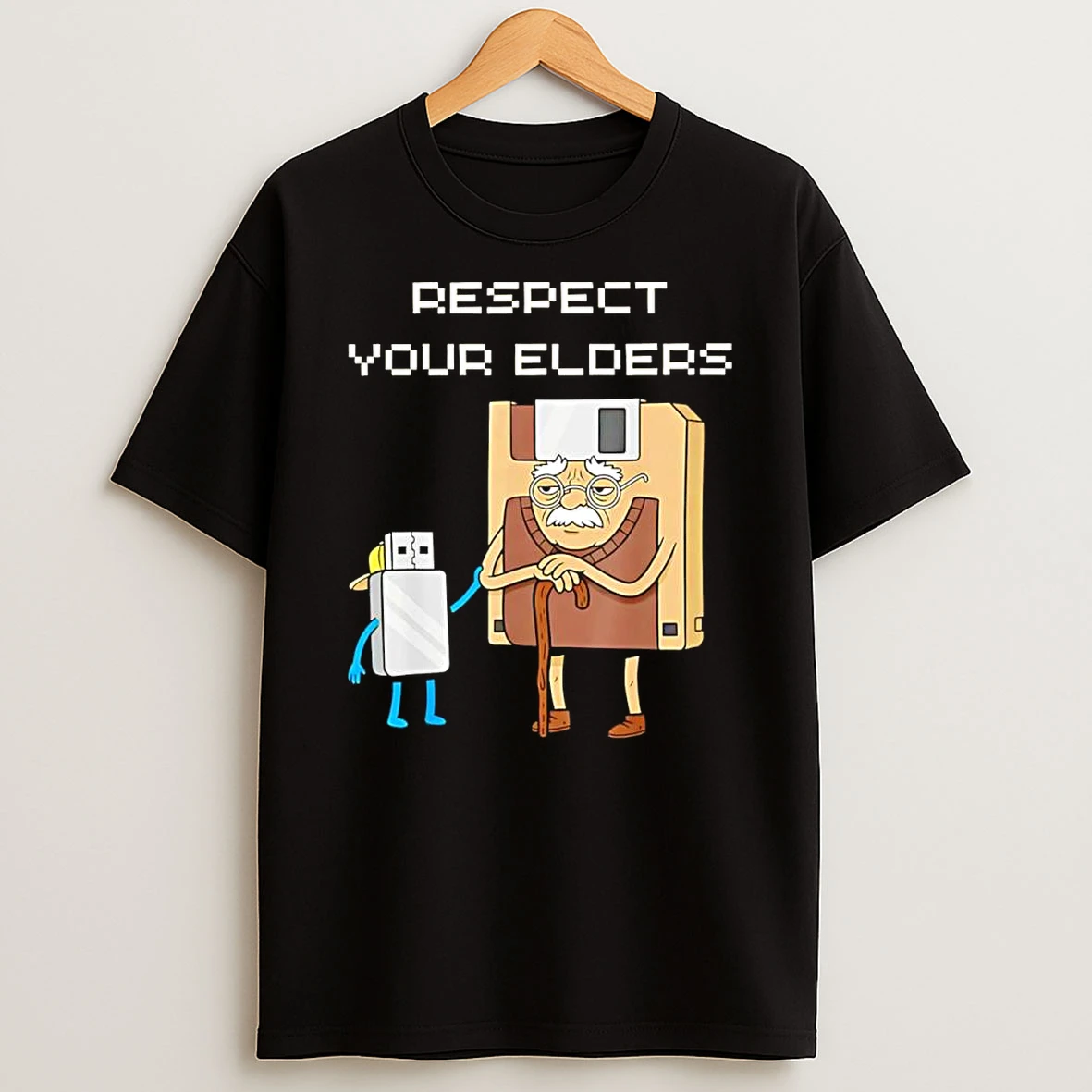 Respect Your Elders Floppy Disk Usb Stick Meme T Shirt