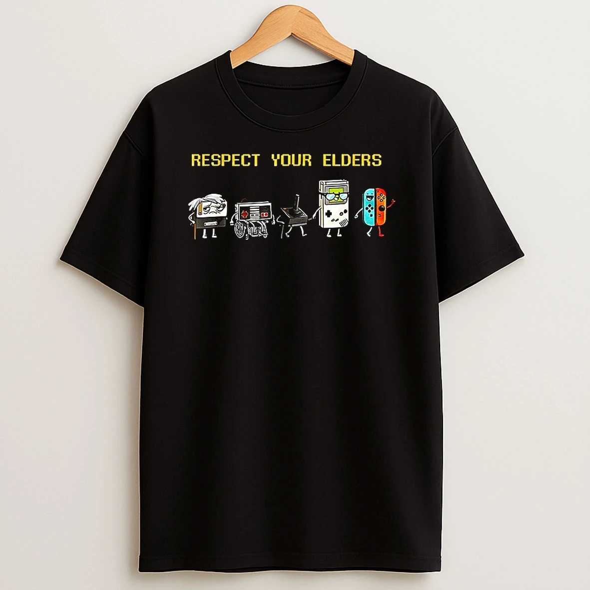 Respect Your Elders Generations Of Gaming Consoles T Shirt