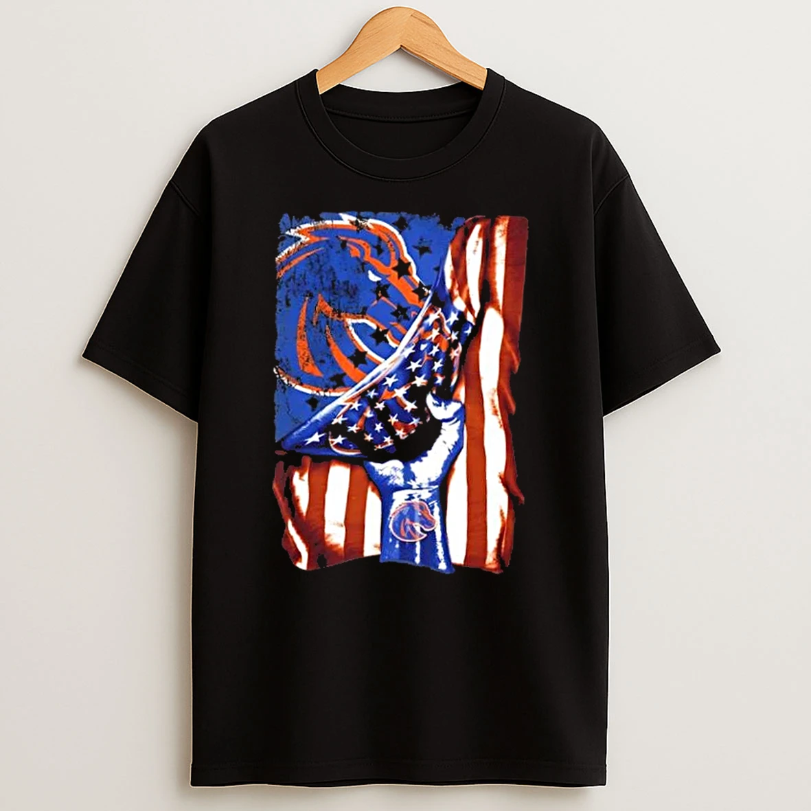 Revealing The Glory Boise State Broncos X Usa Flag T Shirt