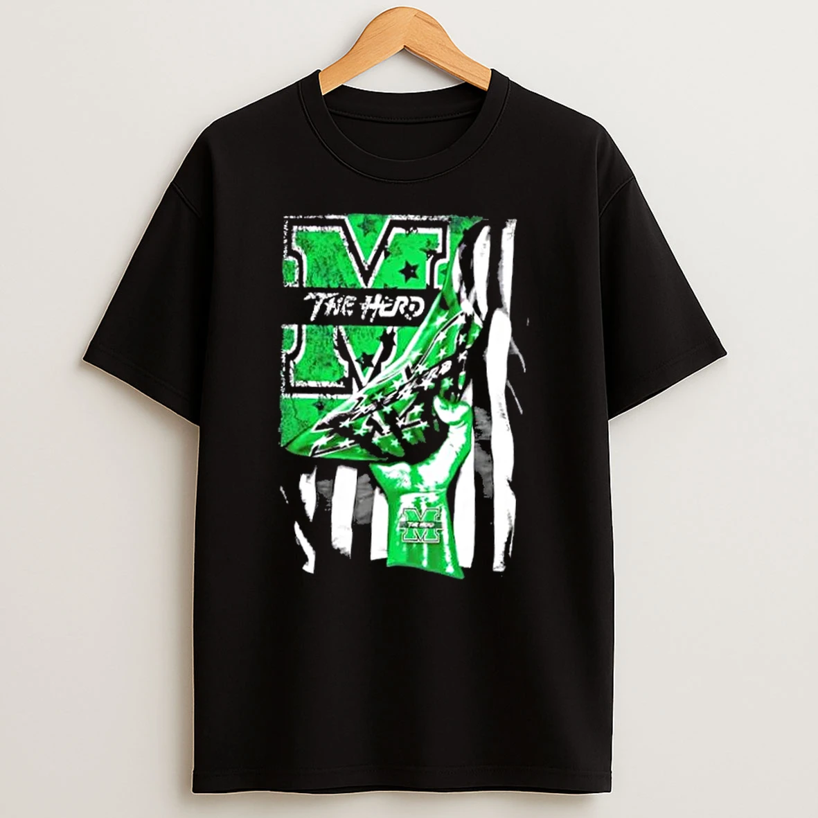 Revealing The Glory Marshall Thundering Herd X Usa Flag T Shirt