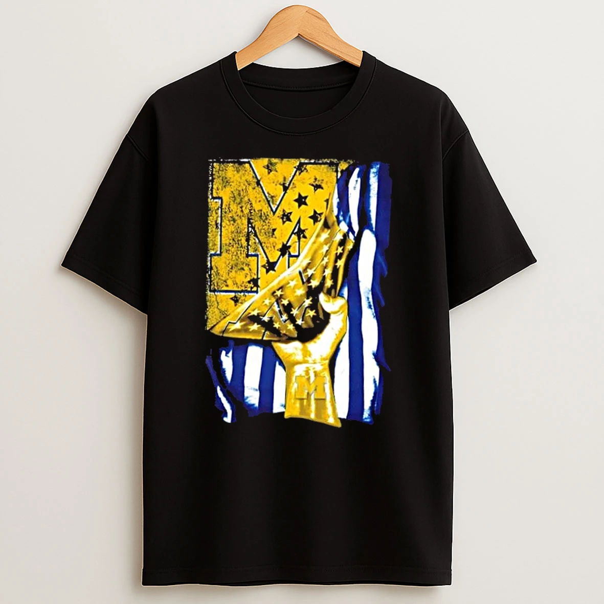 Revealing The Glory Michigan Wolverines X Usa Flag T Shirt