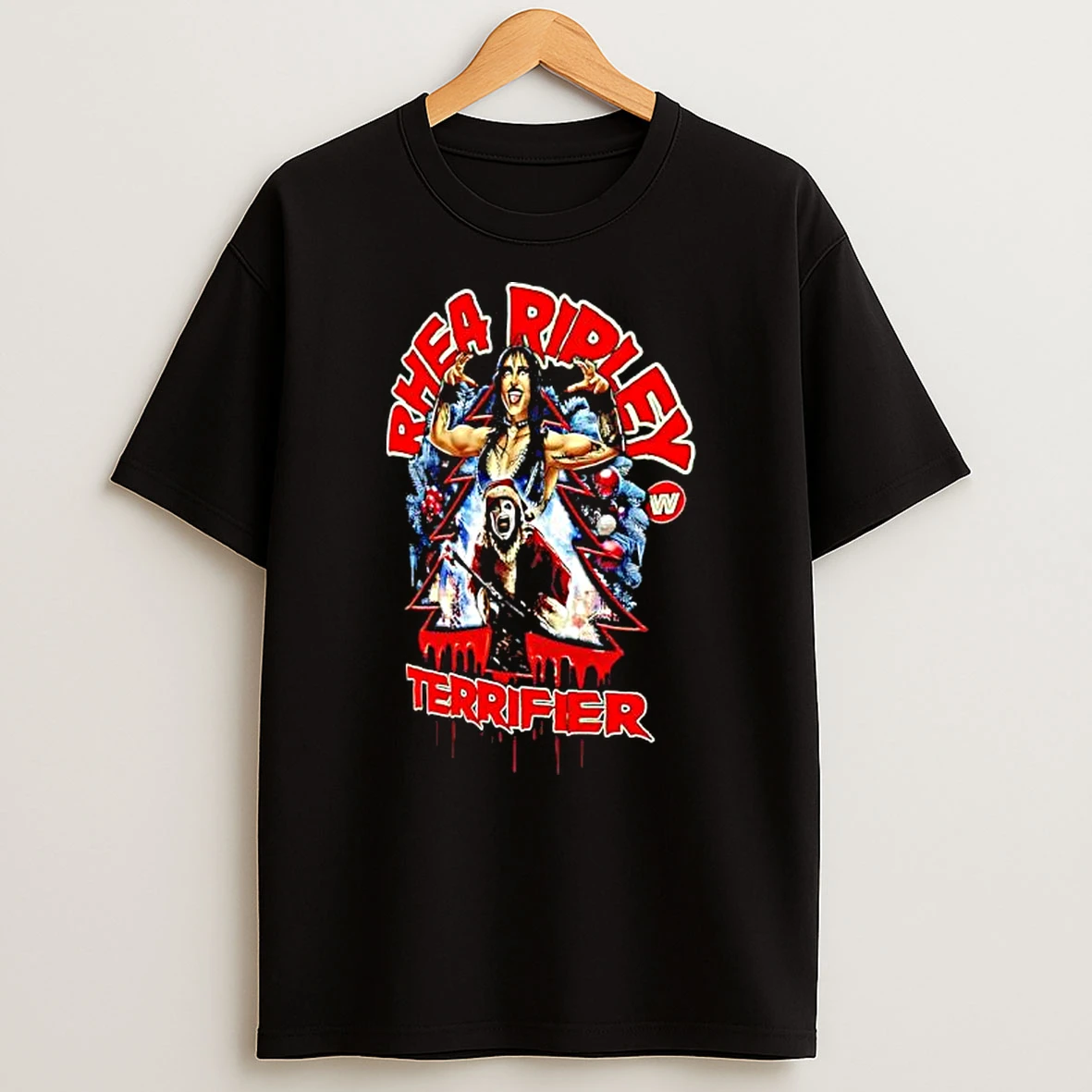 Rhea Ripley And Terrifier Bloody Christmas Collab Graphic T Shirt