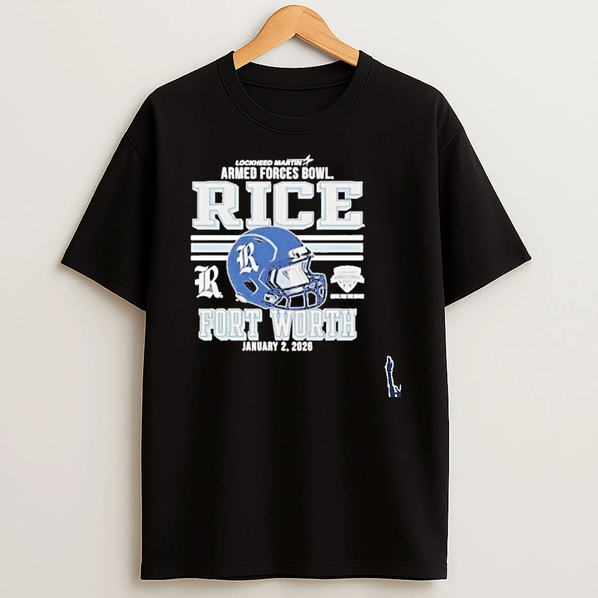 Rice Owls Football 2026 Armed Forces Bowl Fort Worth Helmet T Shirt