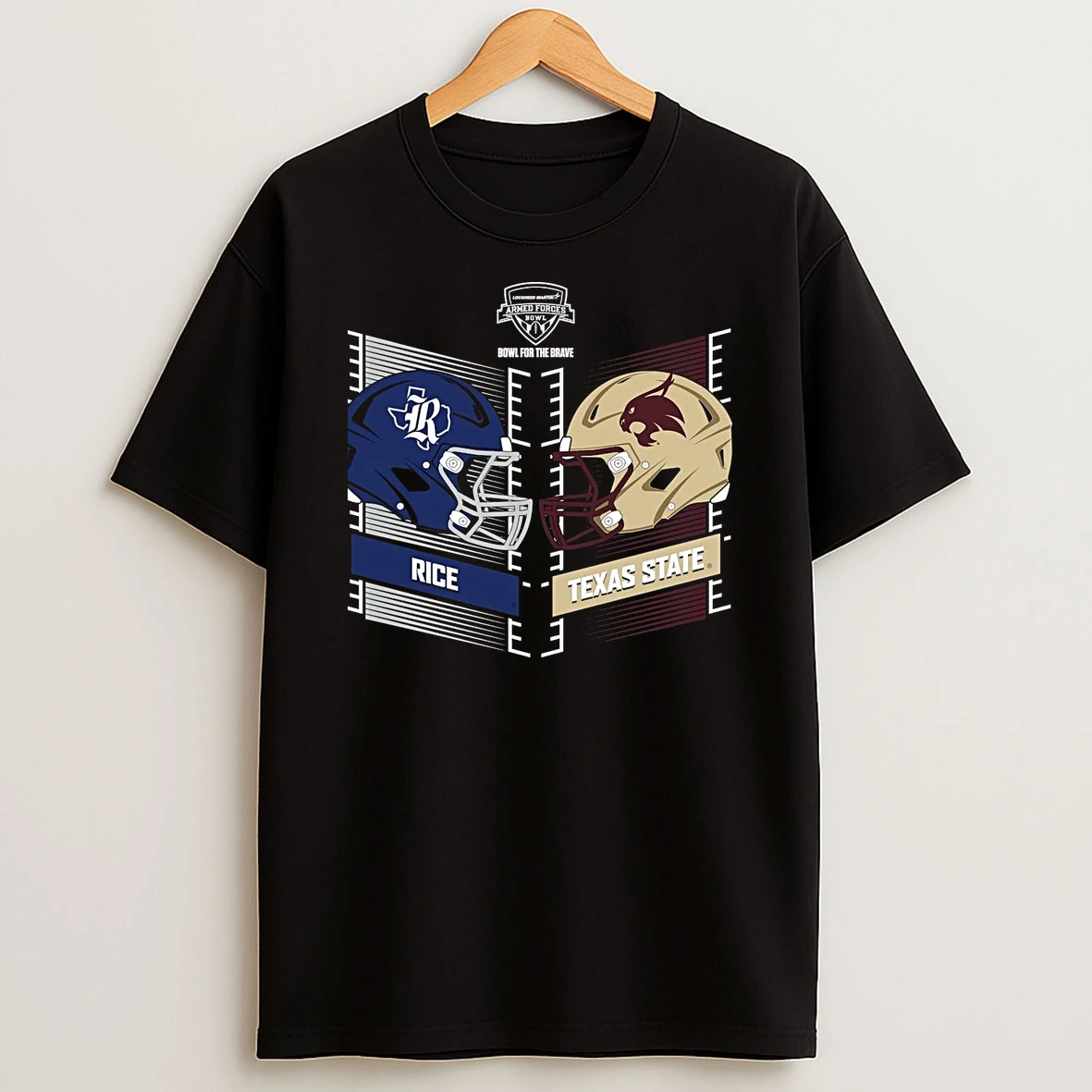 Rice Owls Vs Texas State Bobcats 2026 Armed Forces Bowl Head To Head T Shirt