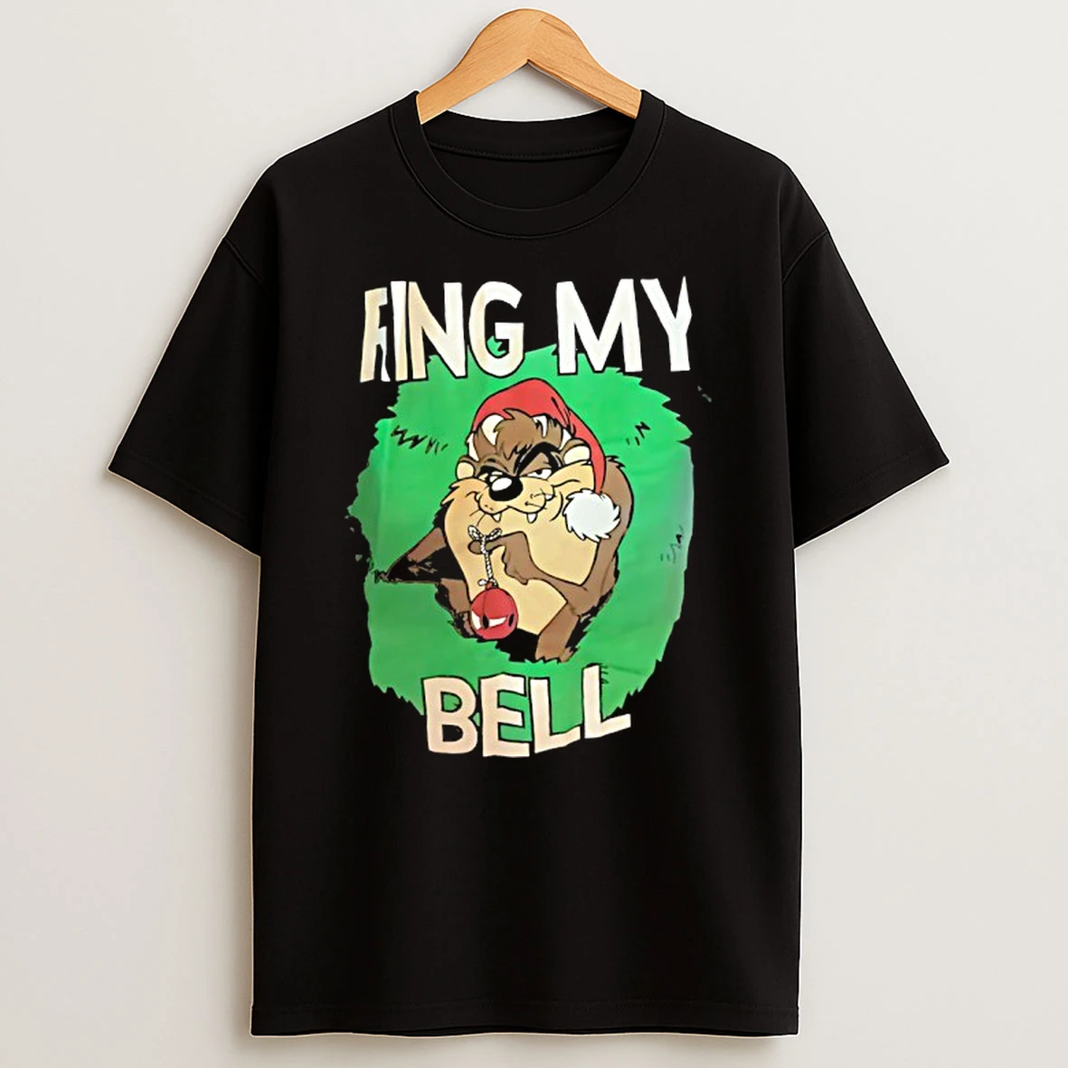Ring My Bell Looney Tunes Tasmanian Devil Christmas T Shirt