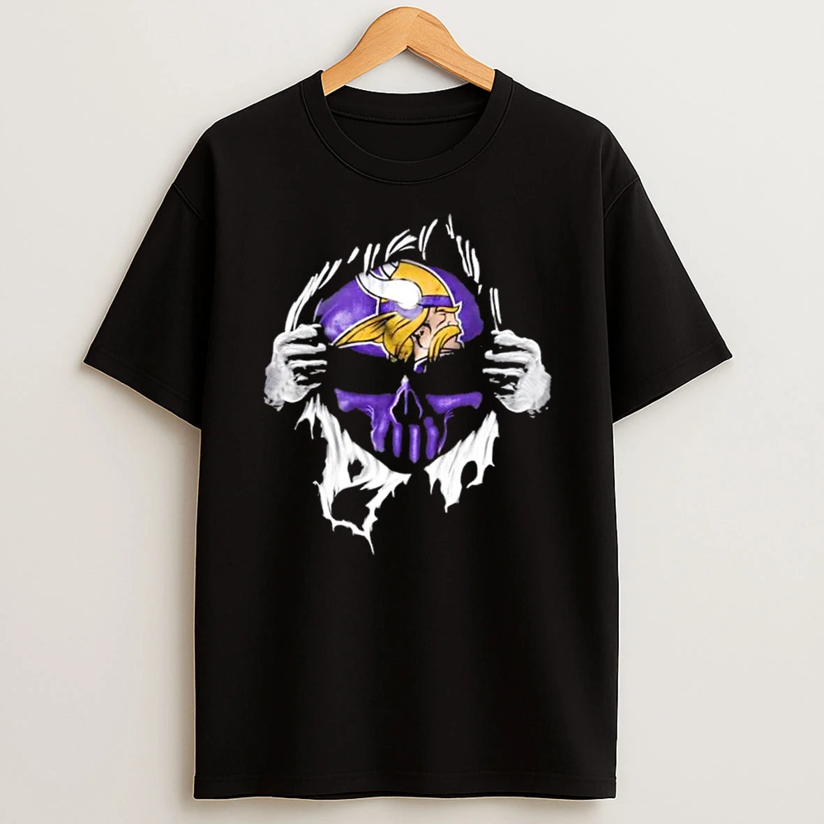 Ripped From The Chest Skull Deep Minnesota Vikings Till The Grave T Shirt