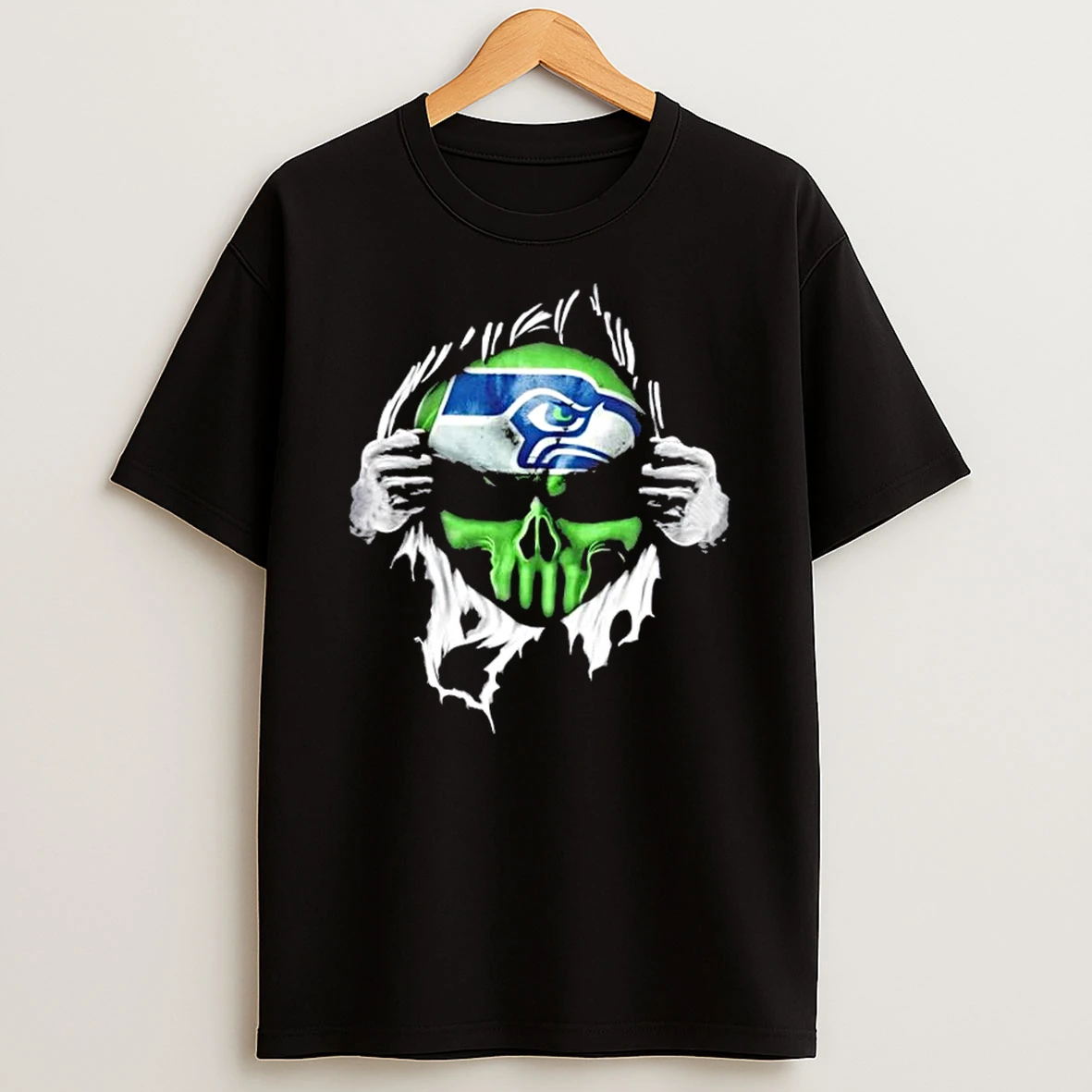 Ripped From The Chest Skull Deep Seattle Seahawks Till The Grave T Shirt