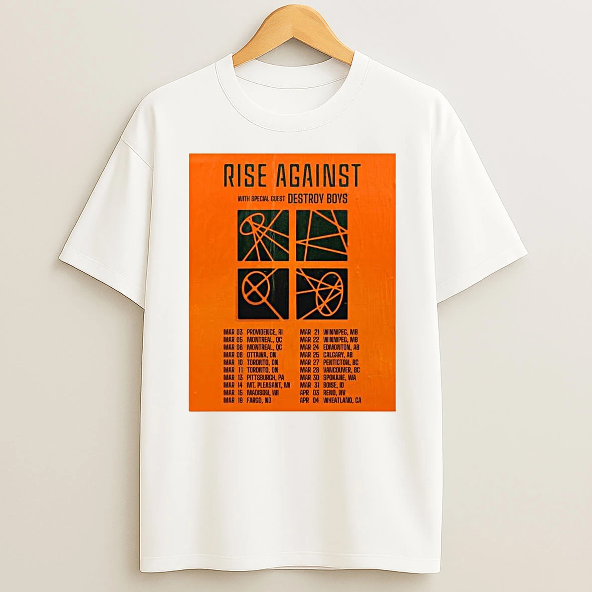 Rise Against 2026 Spring Concert Tour T Shirt
