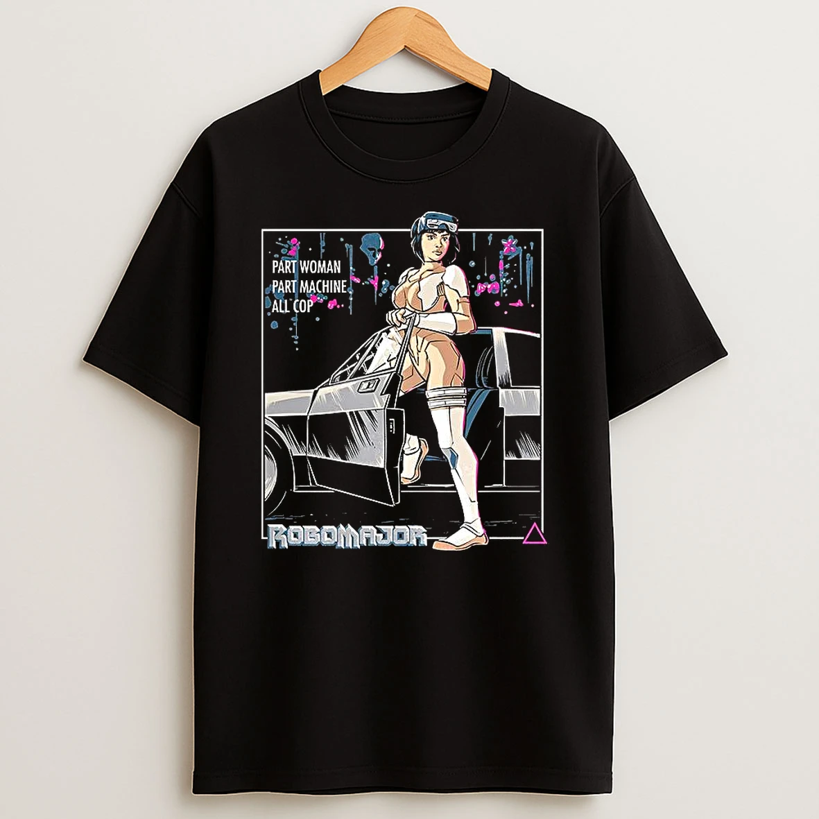Robomajor Part Woman Part Machine All Cop Motoko Kusanagi Cyborg Cartoon T Shirt
