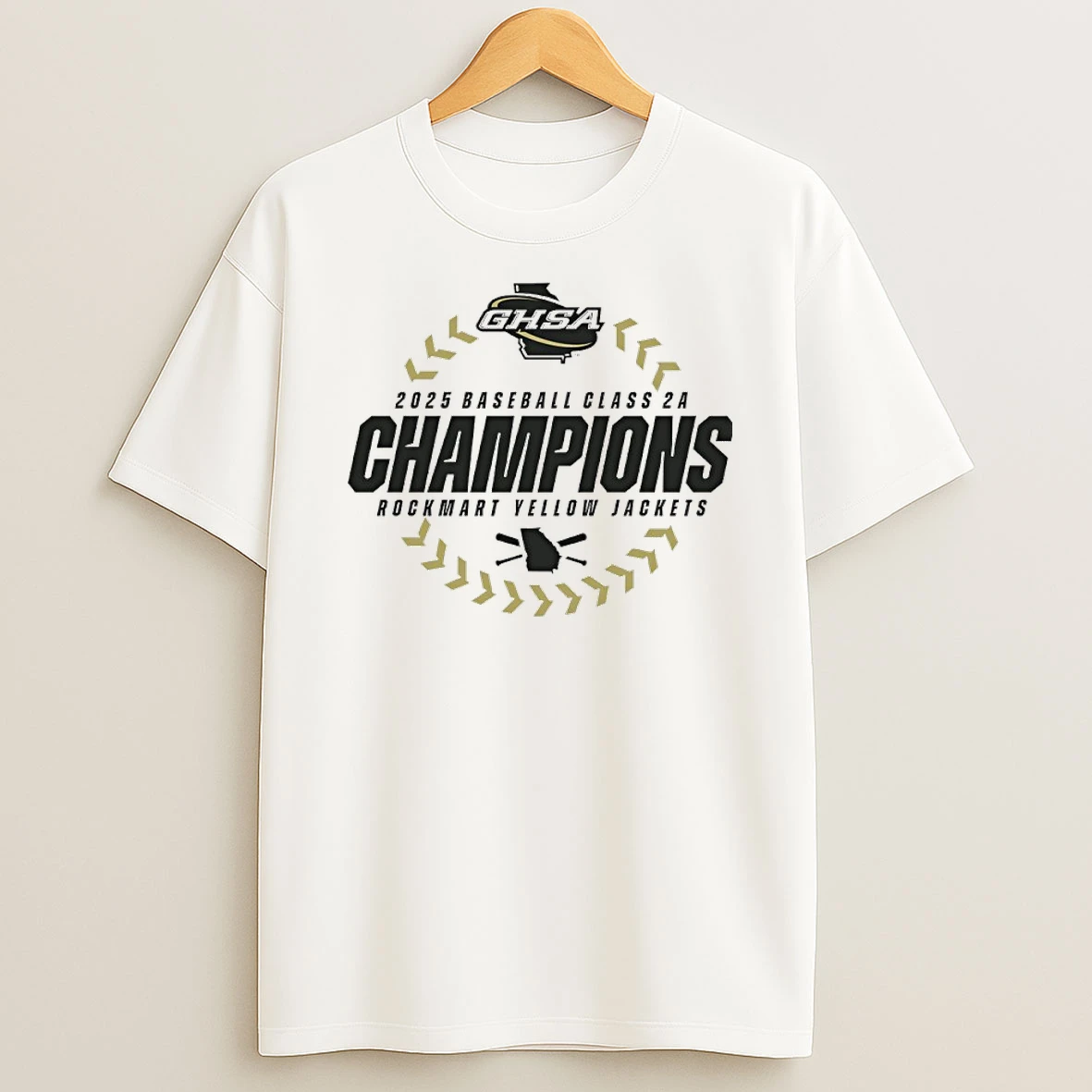 Rockmart Yellow Jackets 2025 Ghsaa Baseball 2a State Champions T Shirt