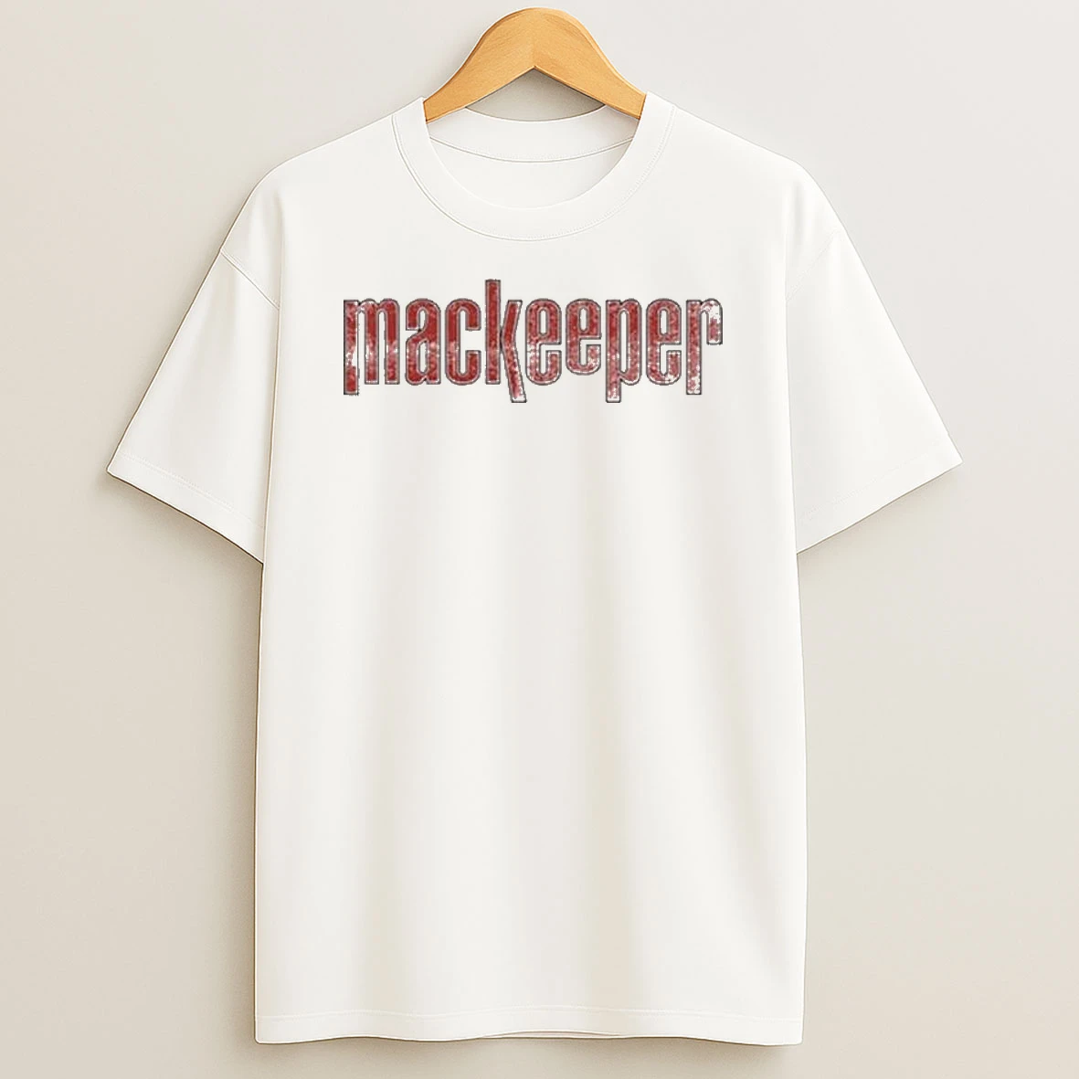 Ruby Cruz Wearing Mackeeper Logo Red T Shirt