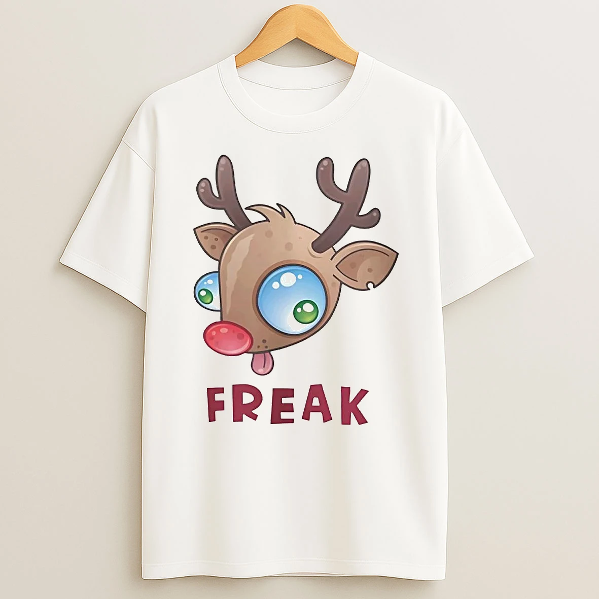 Rudolph Reindeer Freak Christmas T Shirt