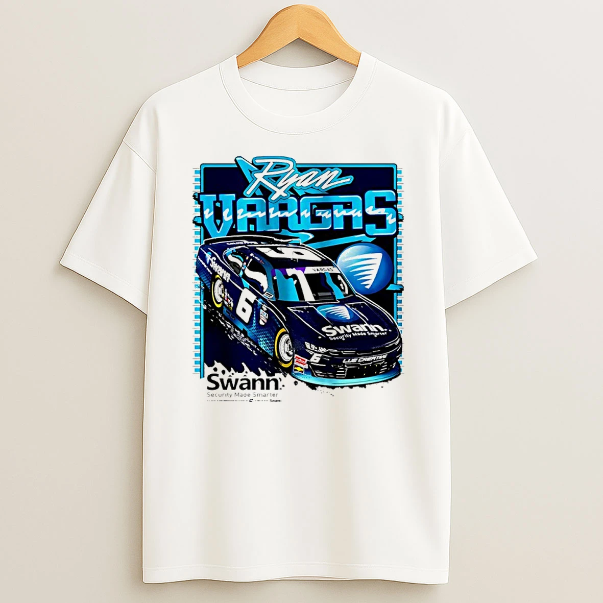 Ryan Vargas Racing Car Swann Security Made Smarter T Shirt