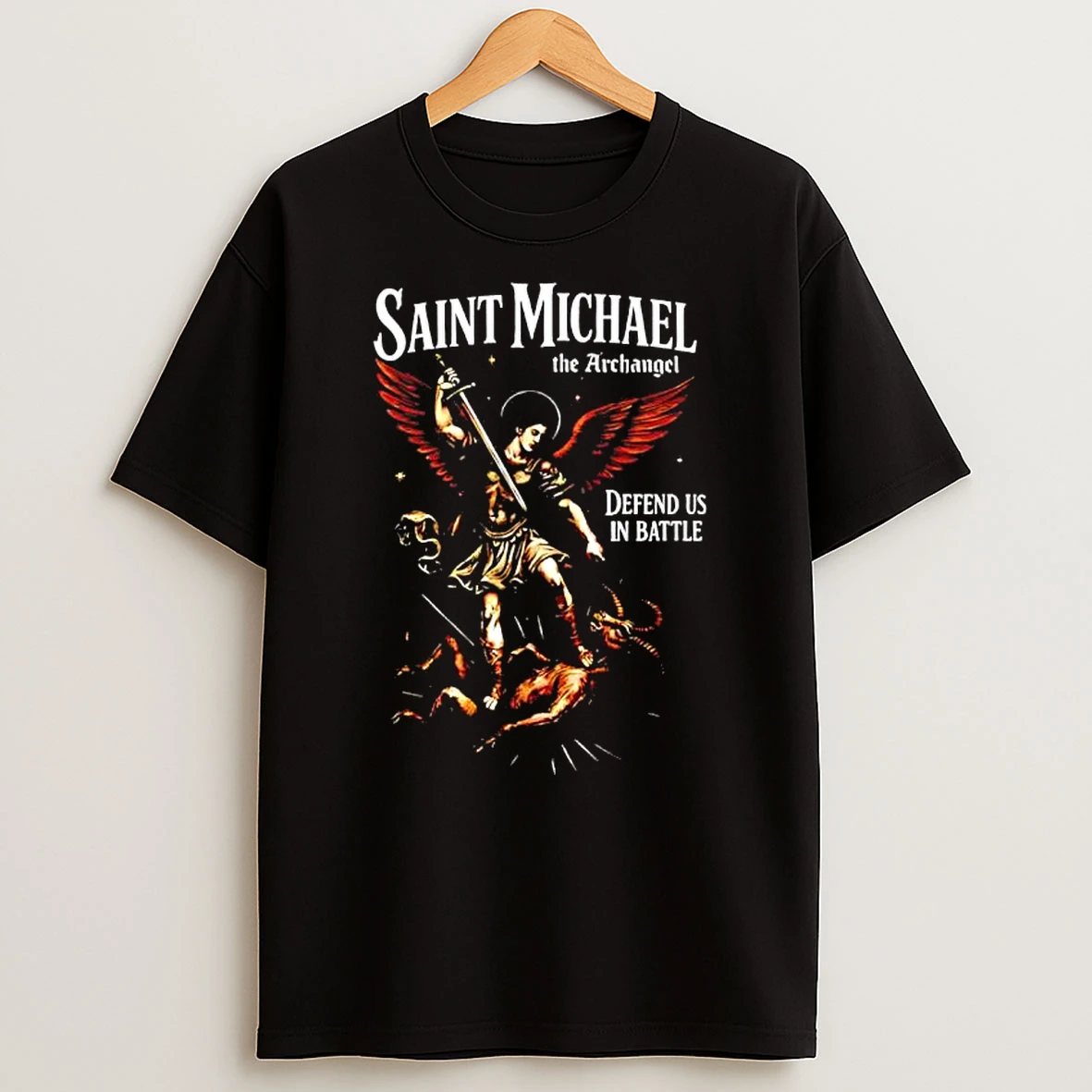 Saint Michael The Archangel Defend Us In Battle T Shirt