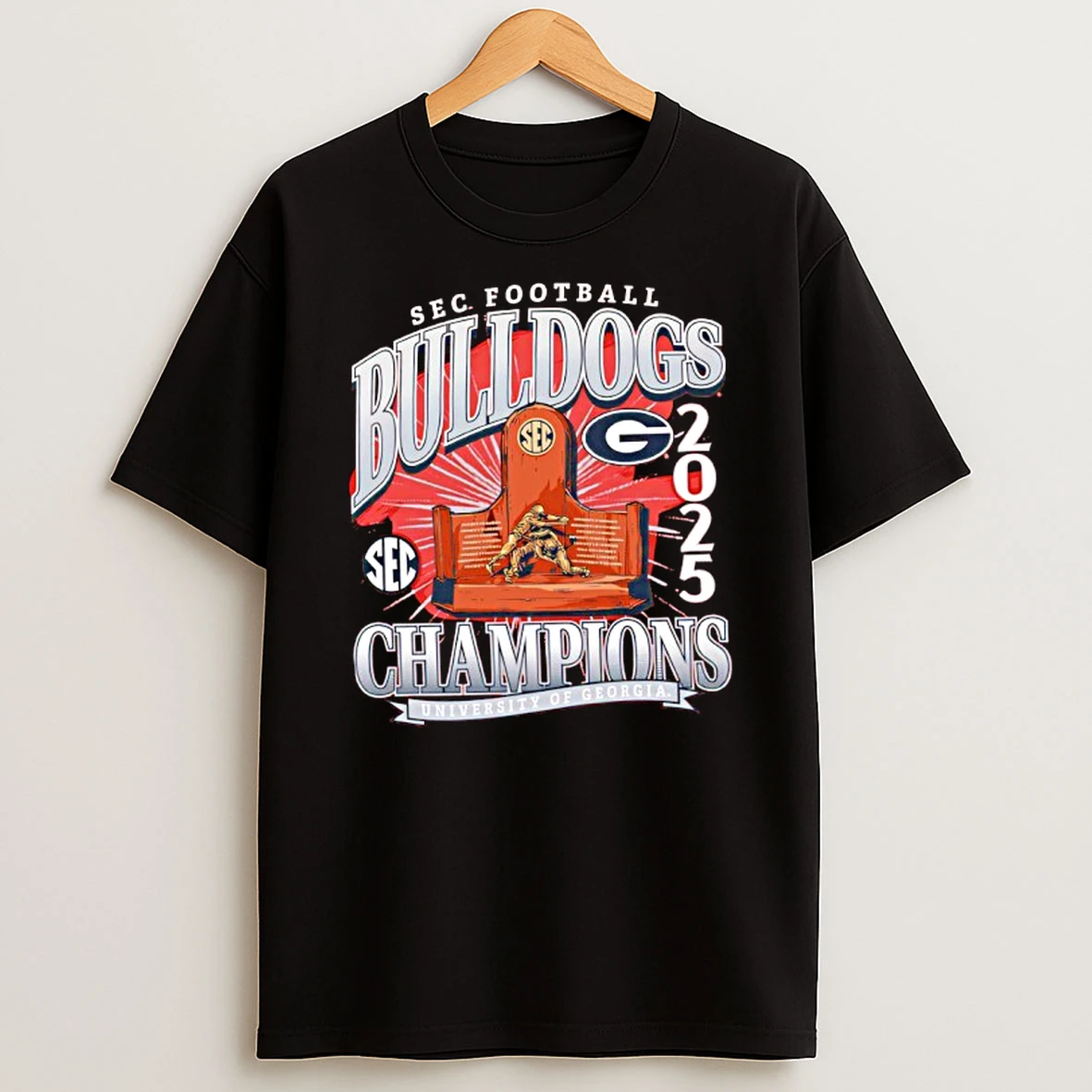 Sec Football Georgia Bulldogs 2025 Conference Champions T Shirt