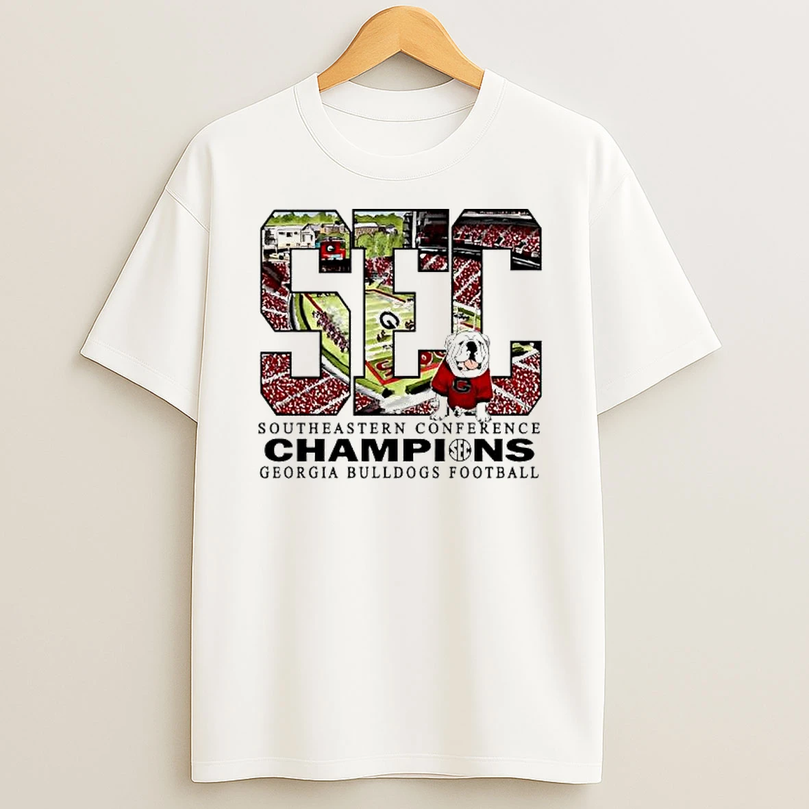 Sec Southeastern Conference Champions Georgia Bulldogs Football Mascot T Shirt